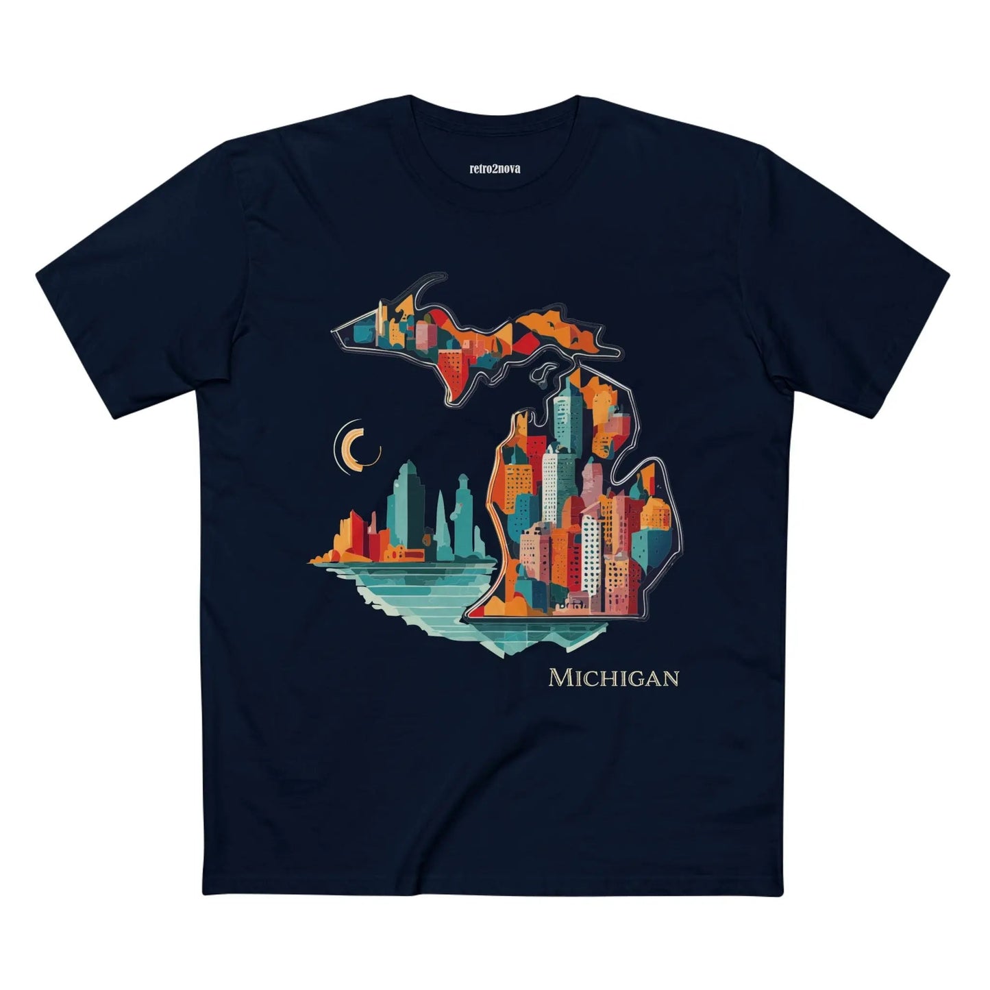 Michigan State Shirt Unisex Premium Cotton Tee With Original Art By Retro2Nova Art Collection