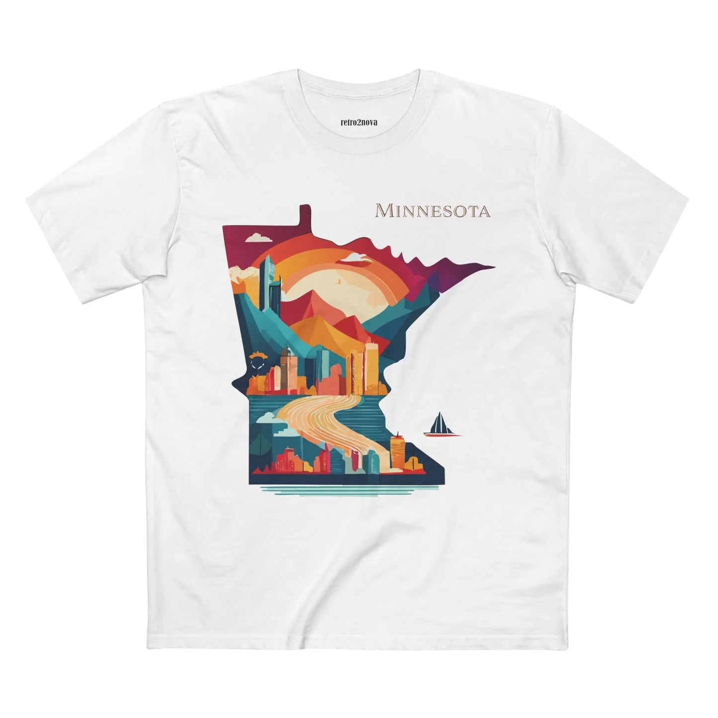 Minnesota State Shirt Unisex Premium Cotton Tee With Original Art Design By Retro2Nova