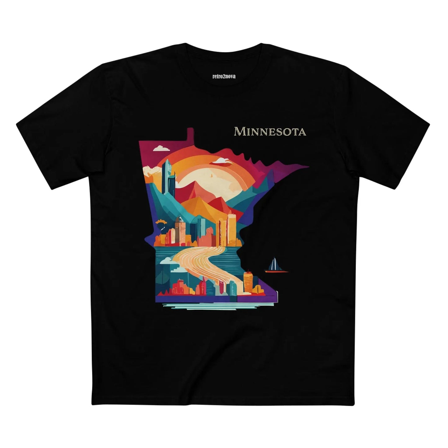 Minnesota State Shirt Unisex Premium Cotton Tee With Original Art Design By Retro2Nova