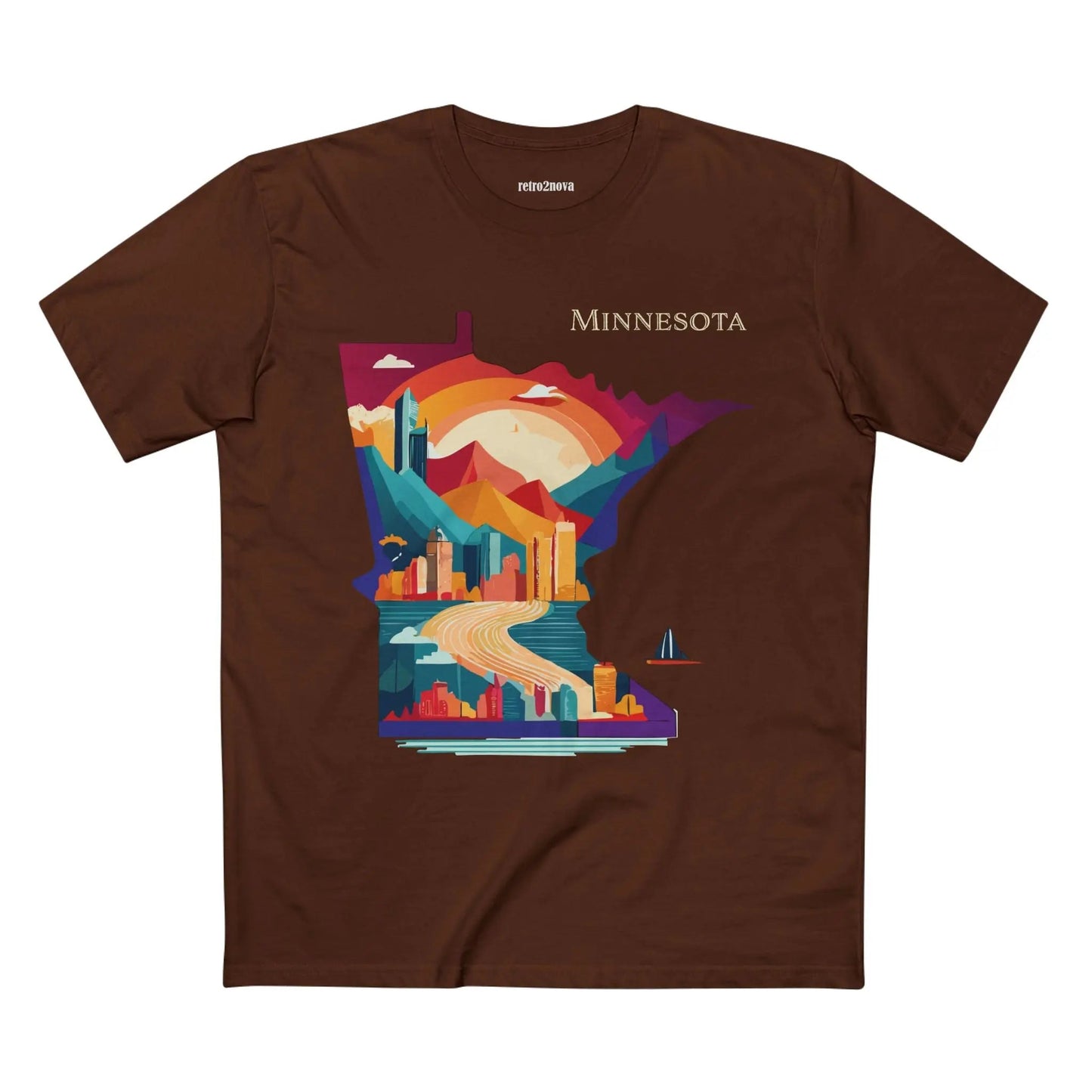 Minnesota State Shirt Unisex Premium Cotton Tee With Original Art Design By Retro2Nova
