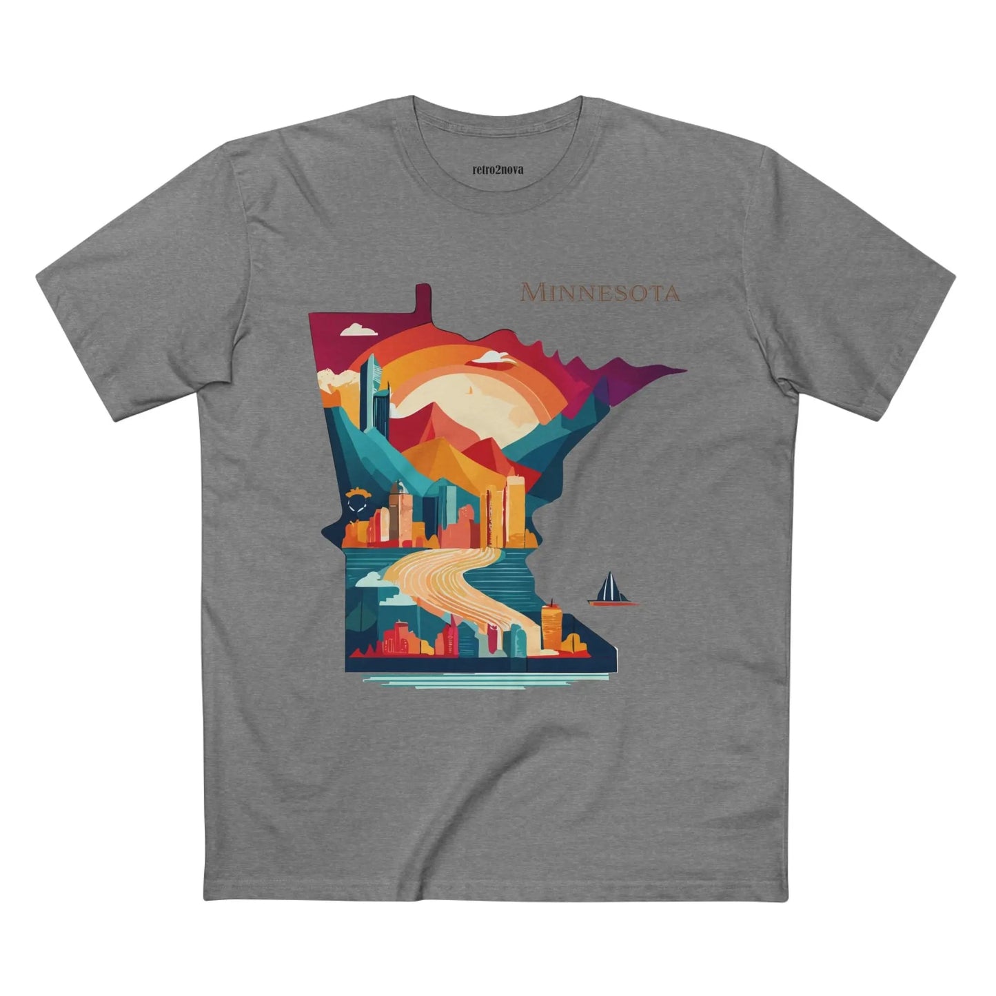 Minnesota State Shirt Unisex Premium Cotton Tee With Original Art Design By Retro2Nova