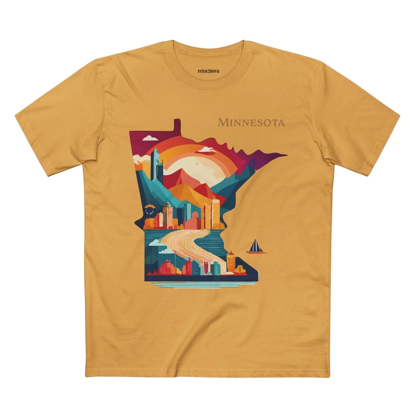 Minnesota State Shirt Unisex Premium Cotton Tee With Original Art Design By Retro2Nova