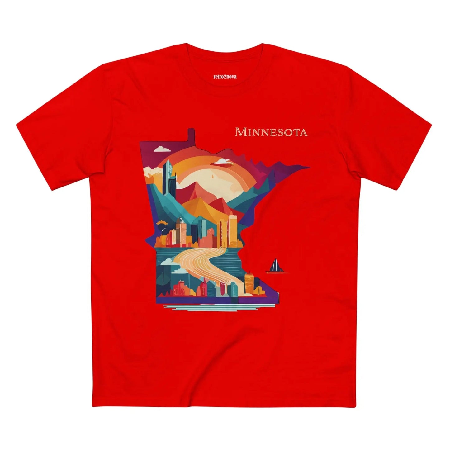 Minnesota State Shirt Unisex Premium Cotton Tee With Original Art Design By Retro2Nova