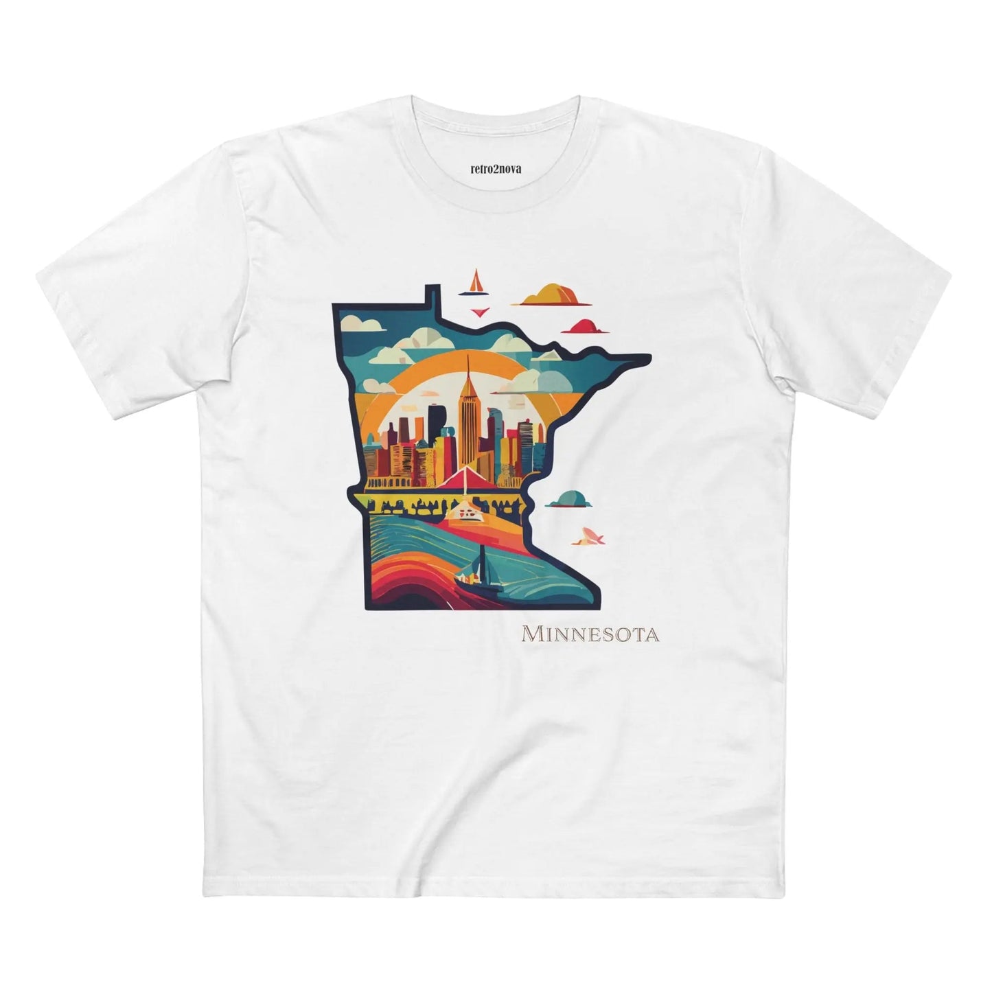 Minnesota State Shirt Unisex Premium Cotton Tee With Original Art Design Retro2Nova