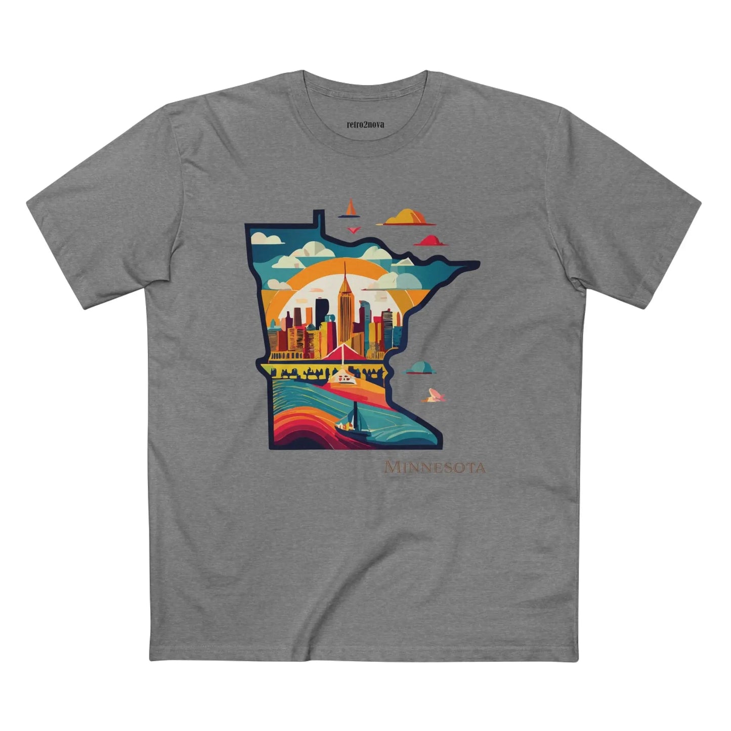 Minnesota State Shirt Unisex Premium Cotton Tee With Original Art Design Retro2Nova