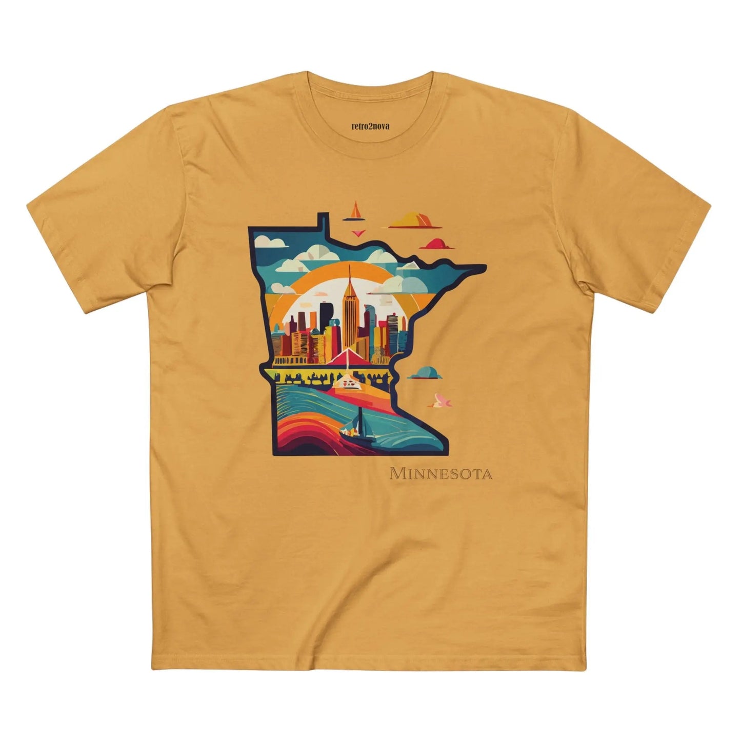 Minnesota State Shirt Unisex Premium Cotton Tee With Original Art Design Retro2Nova