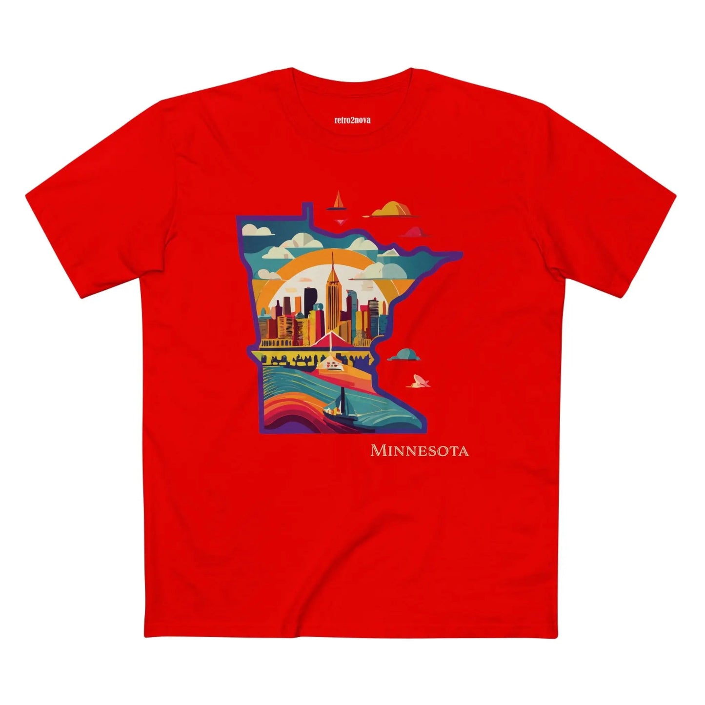 Minnesota State Shirt Unisex Premium Cotton Tee With Original Art Design Retro2Nova