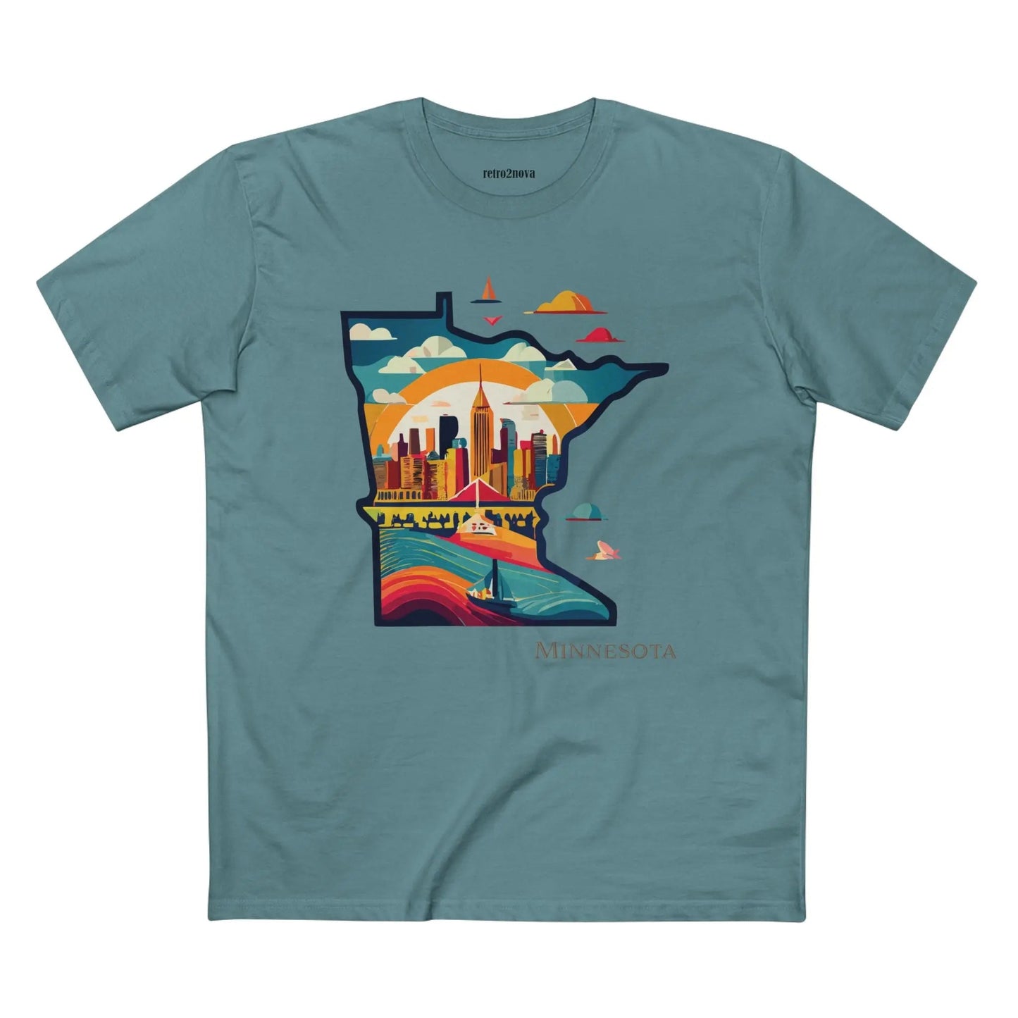 Minnesota State Shirt Unisex Premium Cotton Tee With Original Art Design Retro2Nova