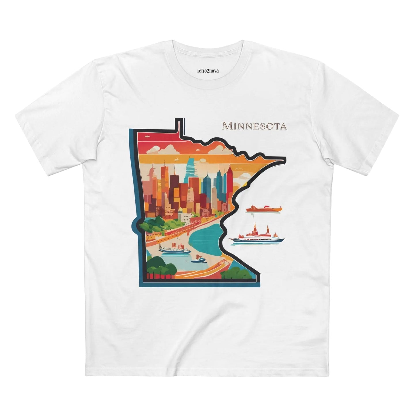 Minnesota Shirt Unisex Premium Cotton Tee With Original Art Design By Retro2Nova Artwork