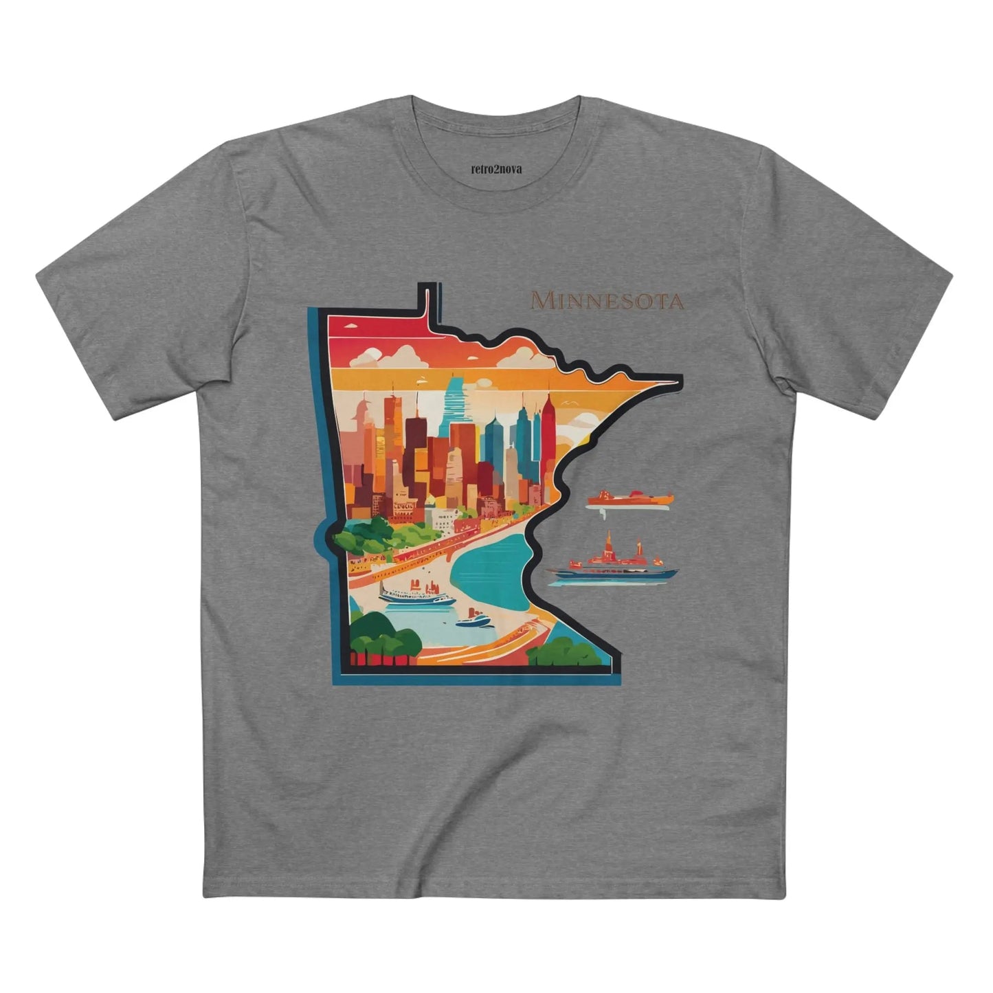 Minnesota Shirt Unisex Premium Cotton Tee With Original Art Design By Retro2Nova Artwork
