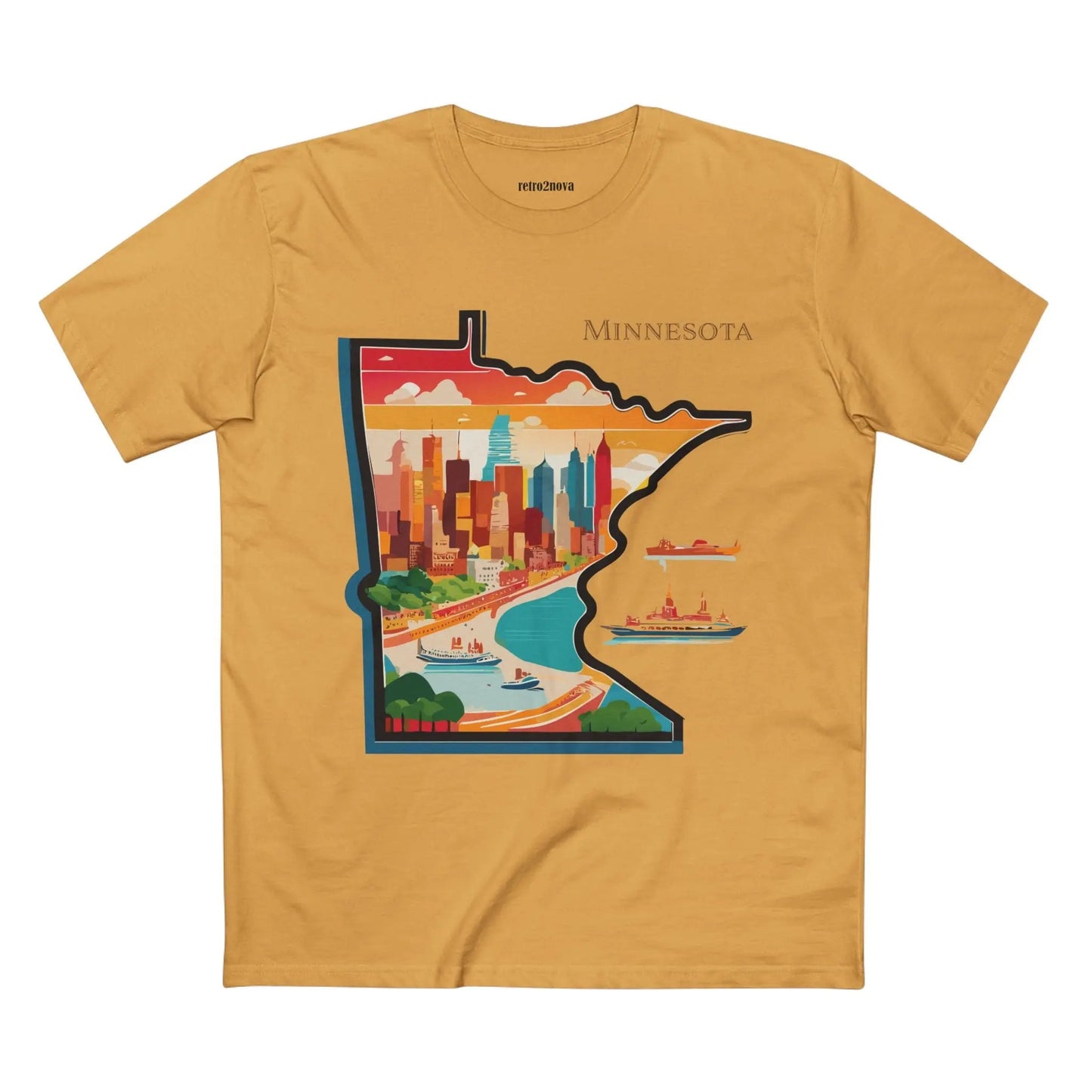 Minnesota Shirt Unisex Premium Cotton Tee With Original Art Design By Retro2Nova Artwork