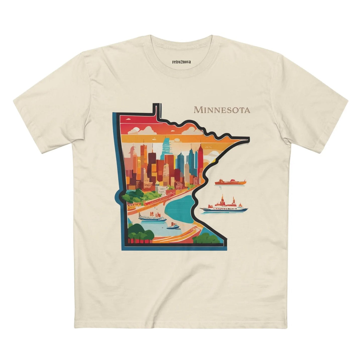 Minnesota Shirt Unisex Premium Cotton Tee With Original Art Design By Retro2Nova Artwork