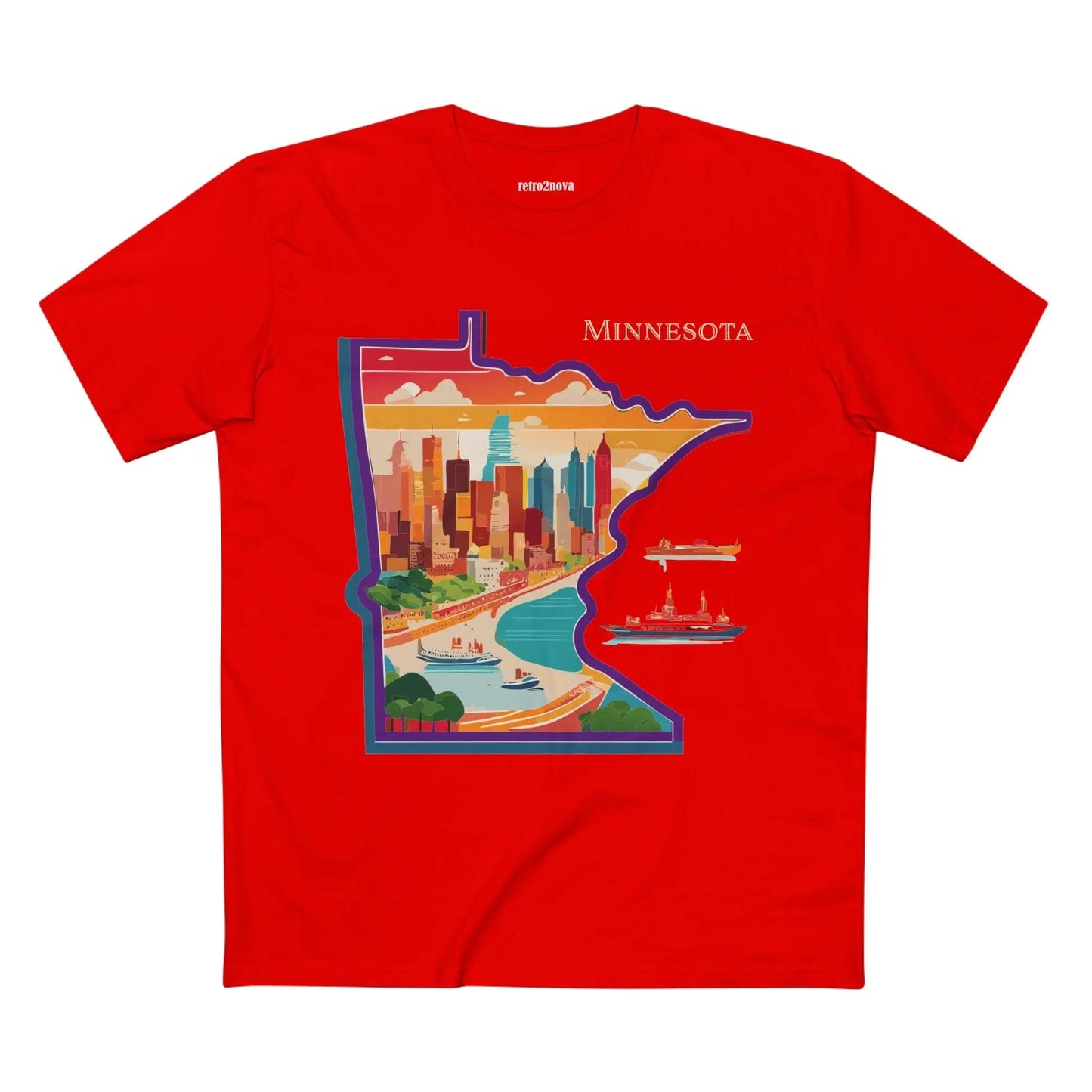 Minnesota Shirt Unisex Premium Cotton Tee With Original Art Design By Retro2Nova Artwork
