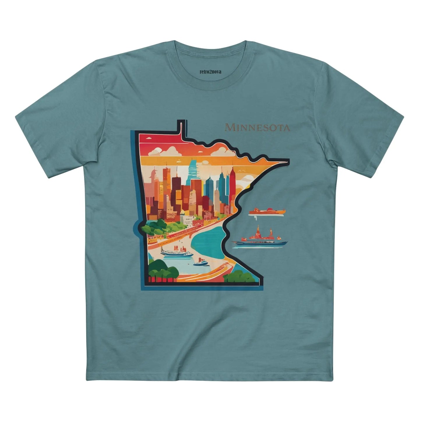 Minnesota Shirt Unisex Premium Cotton Tee With Original Art Design By Retro2Nova Artwork