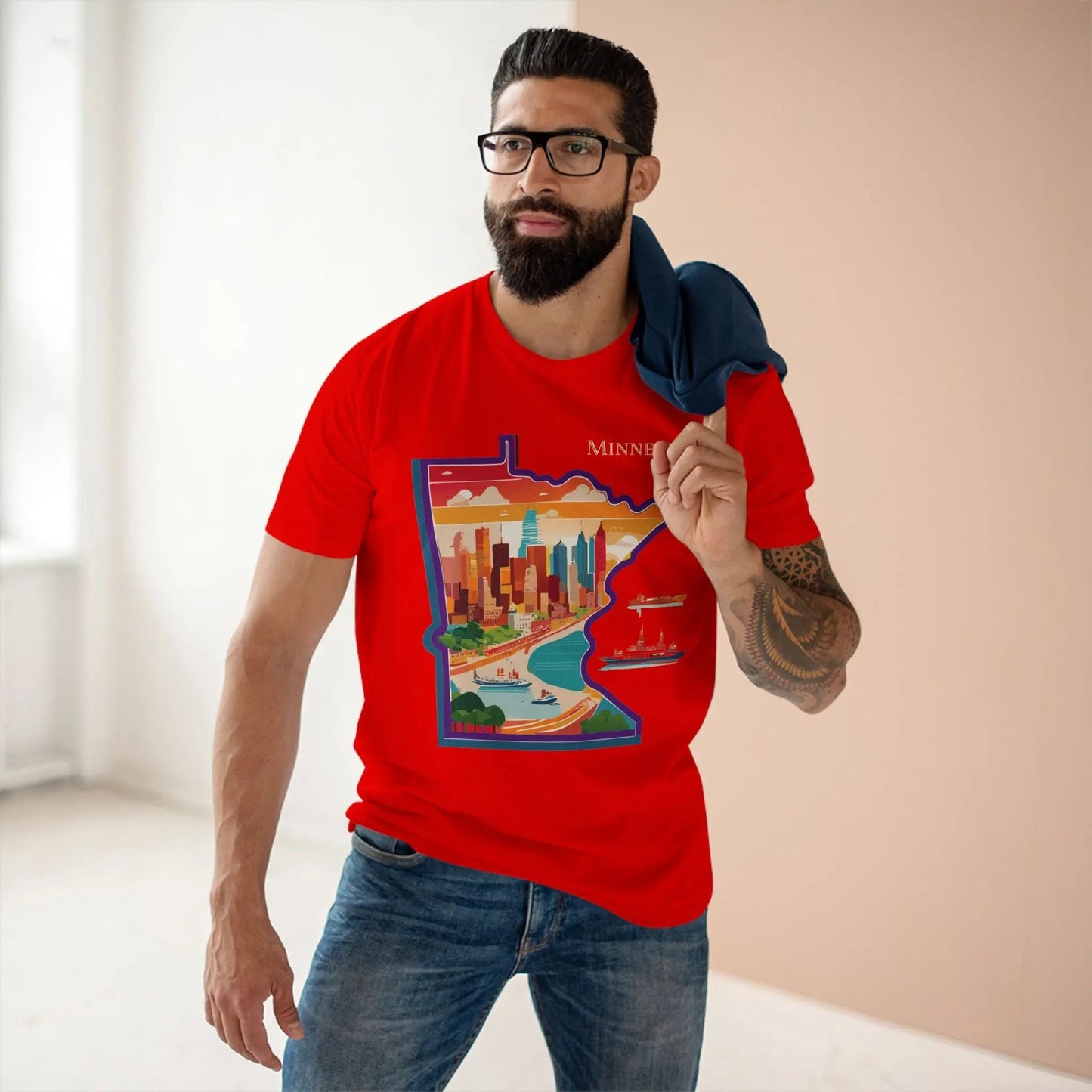 Minnesota Shirt Unisex Premium Cotton Tee With Original Art Design By Retro2Nova Artwork