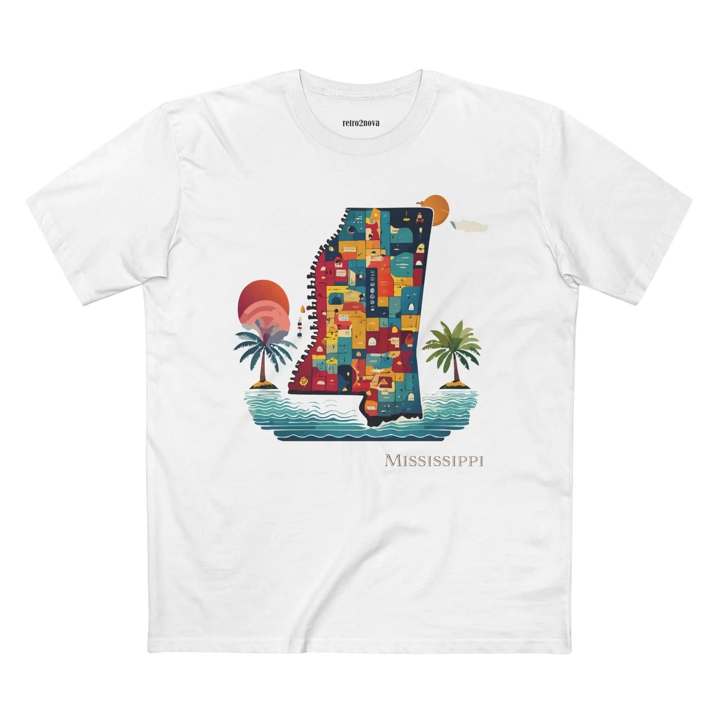 Mississippi State Shirt Unisex Premium Cotton Tee with Original Art by Retro2Nova