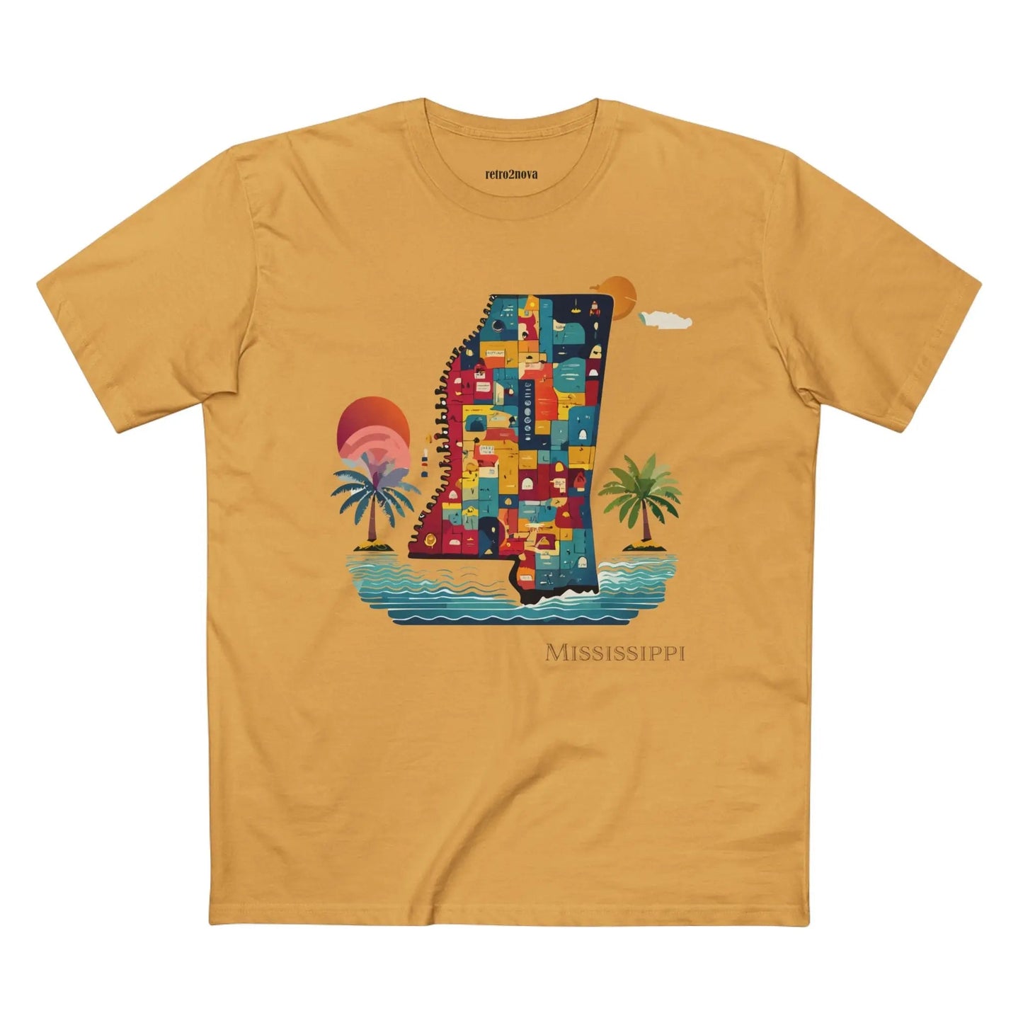 Mississippi State Shirt Unisex Premium Cotton Tee with Original Art by Retro2Nova