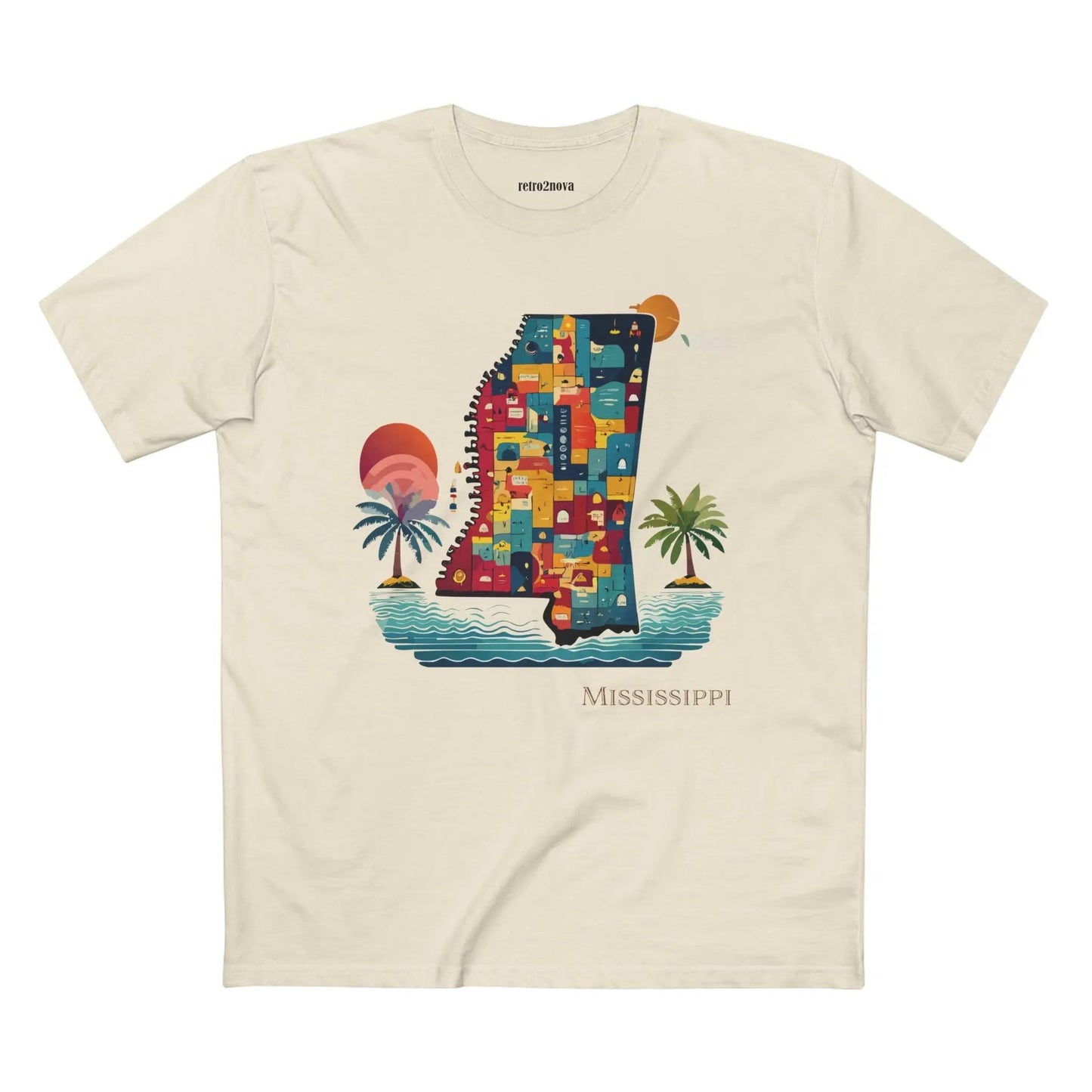 Mississippi State Shirt Unisex Premium Cotton Tee with Original Art by Retro2Nova
