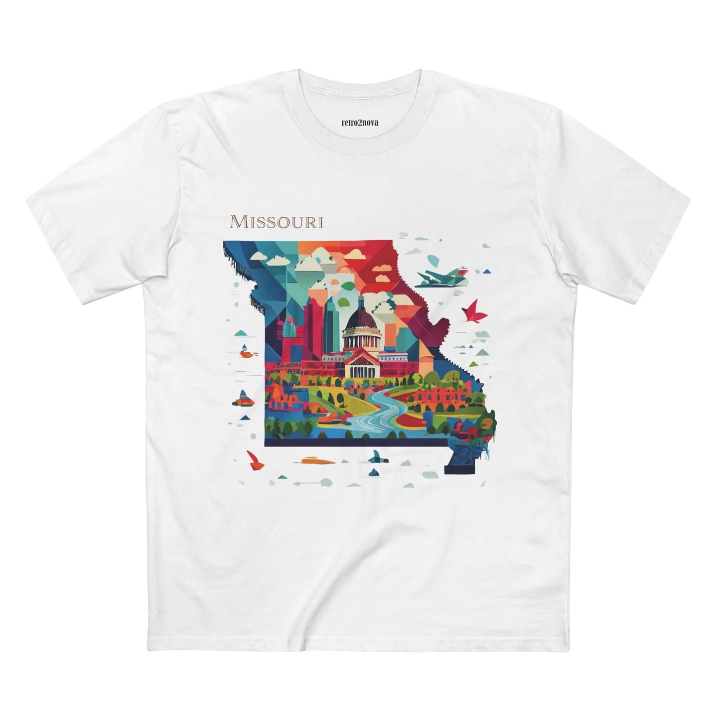 Missouri State Shirt Unisex Premium Cotton Tee With Original Retro Art Design From Retro2Nova