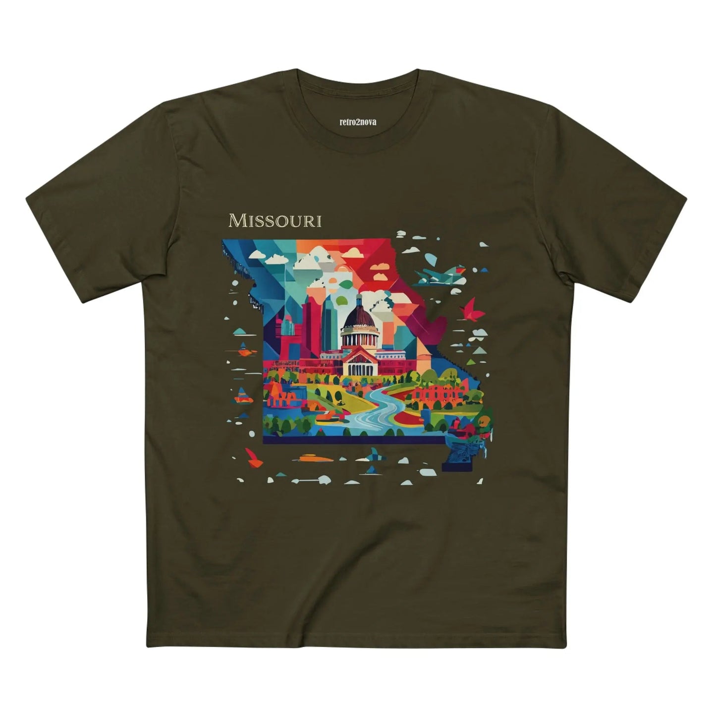 Missouri State Shirt Unisex Premium Cotton Tee With Original Retro Art Design From Retro2Nova