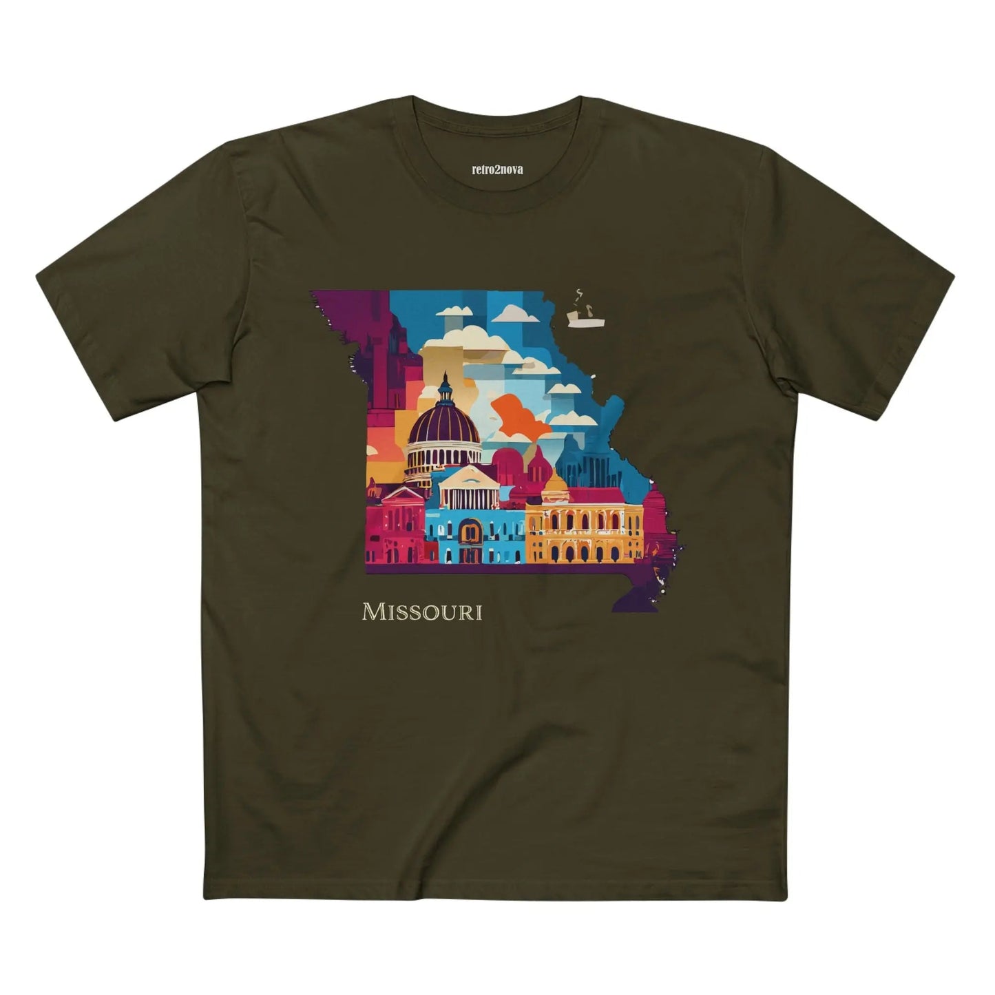 Missouri State Shirt Unisex Premium Cotton Tee With Original Art Design By Retro2Nova