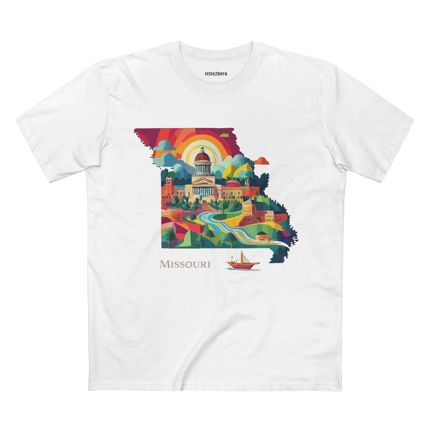 Missouri State Shirt Unisex Premium Cotton Tee With Original Art Design From Retro2Nova