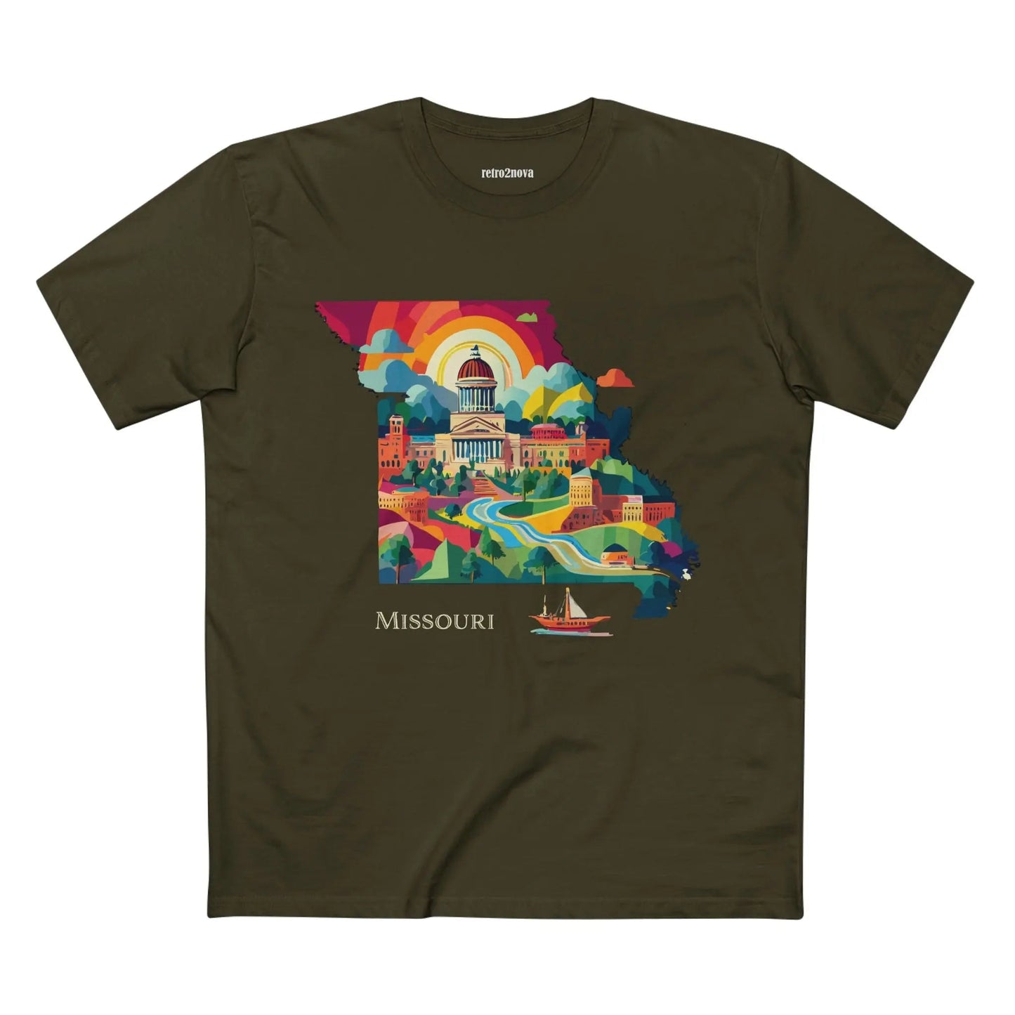 Missouri State Shirt Unisex Premium Cotton Tee With Original Art Design From Retro2Nova