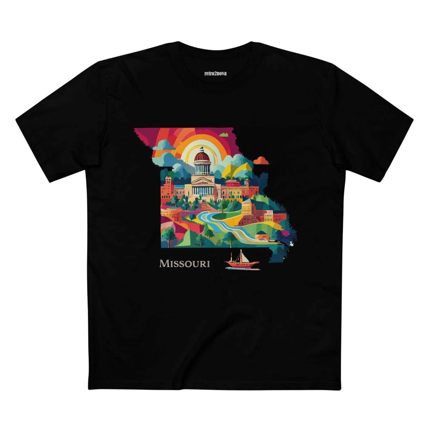 Missouri State Shirt Unisex Premium Cotton Tee With Original Art Design From Retro2Nova
