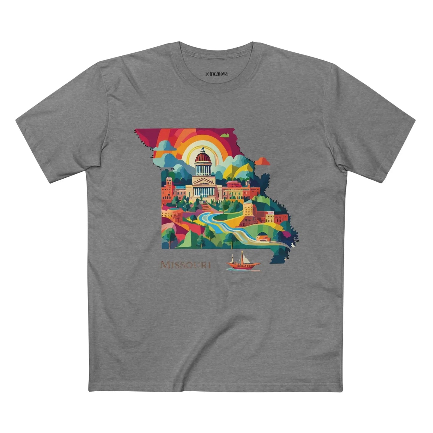 Missouri State Shirt Unisex Premium Cotton Tee With Original Art Design From Retro2Nova