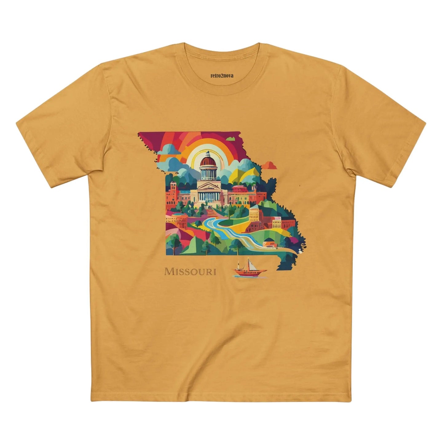 Missouri State Shirt Unisex Premium Cotton Tee With Original Art Design From Retro2Nova