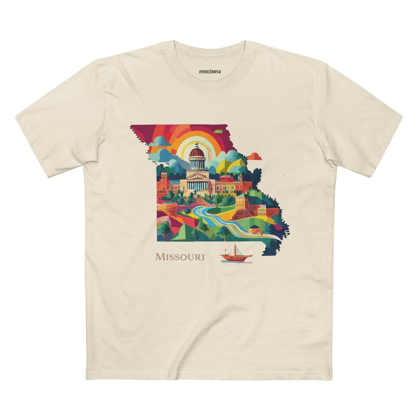 Missouri State Shirt Unisex Premium Cotton Tee With Original Art Design From Retro2Nova