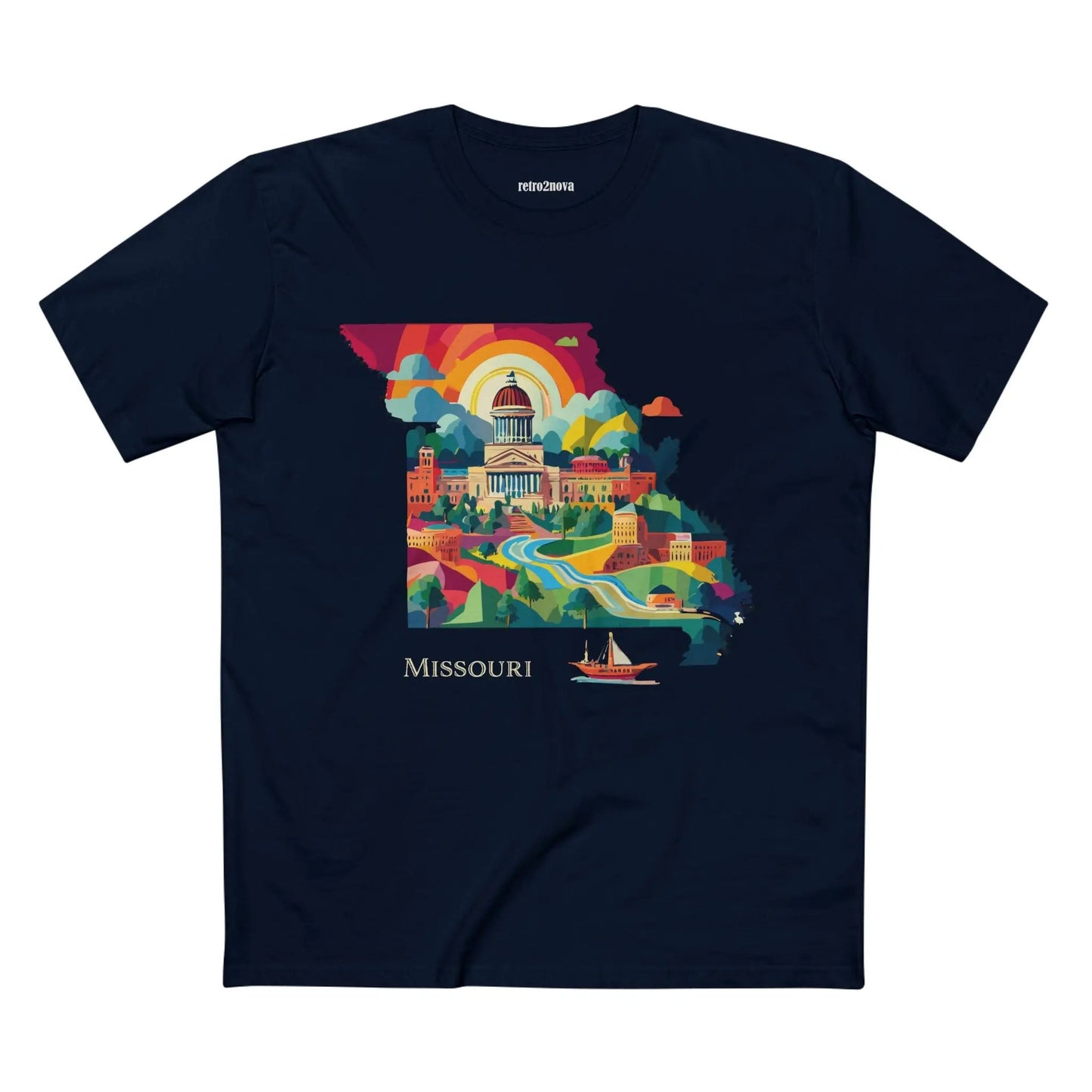 Missouri State Shirt Unisex Premium Cotton Tee With Original Art Design From Retro2Nova