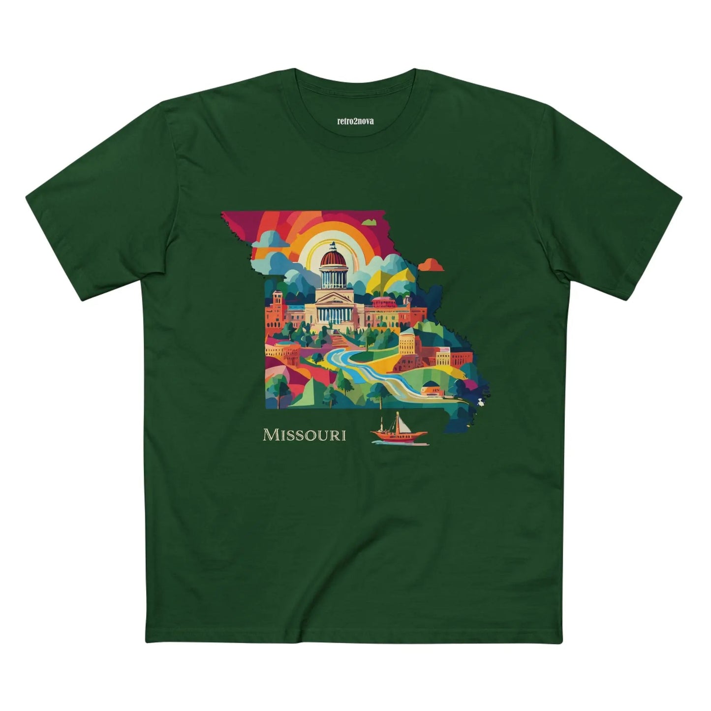 Missouri State Shirt Unisex Premium Cotton Tee With Original Art Design From Retro2Nova