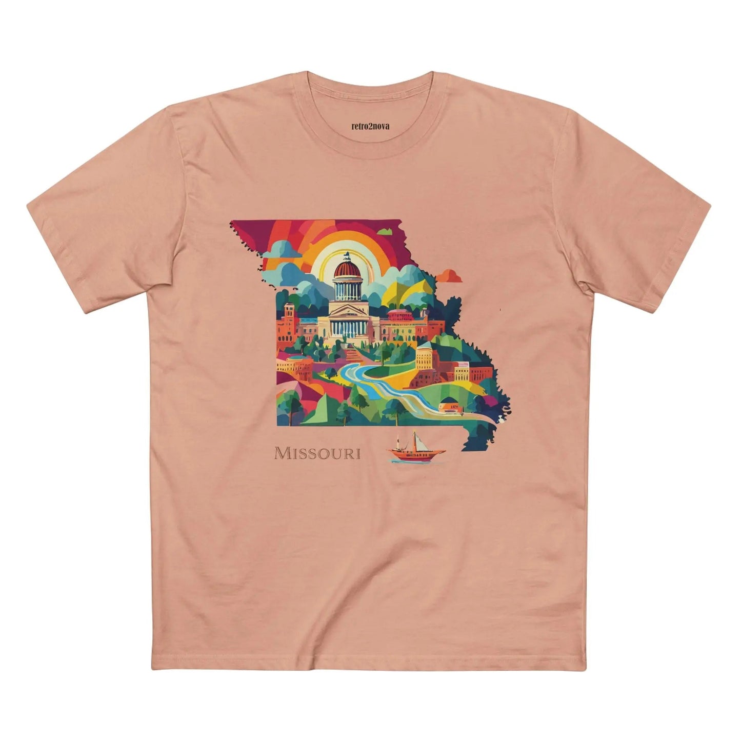 Missouri State Shirt Unisex Premium Cotton Tee With Original Art Design From Retro2Nova
