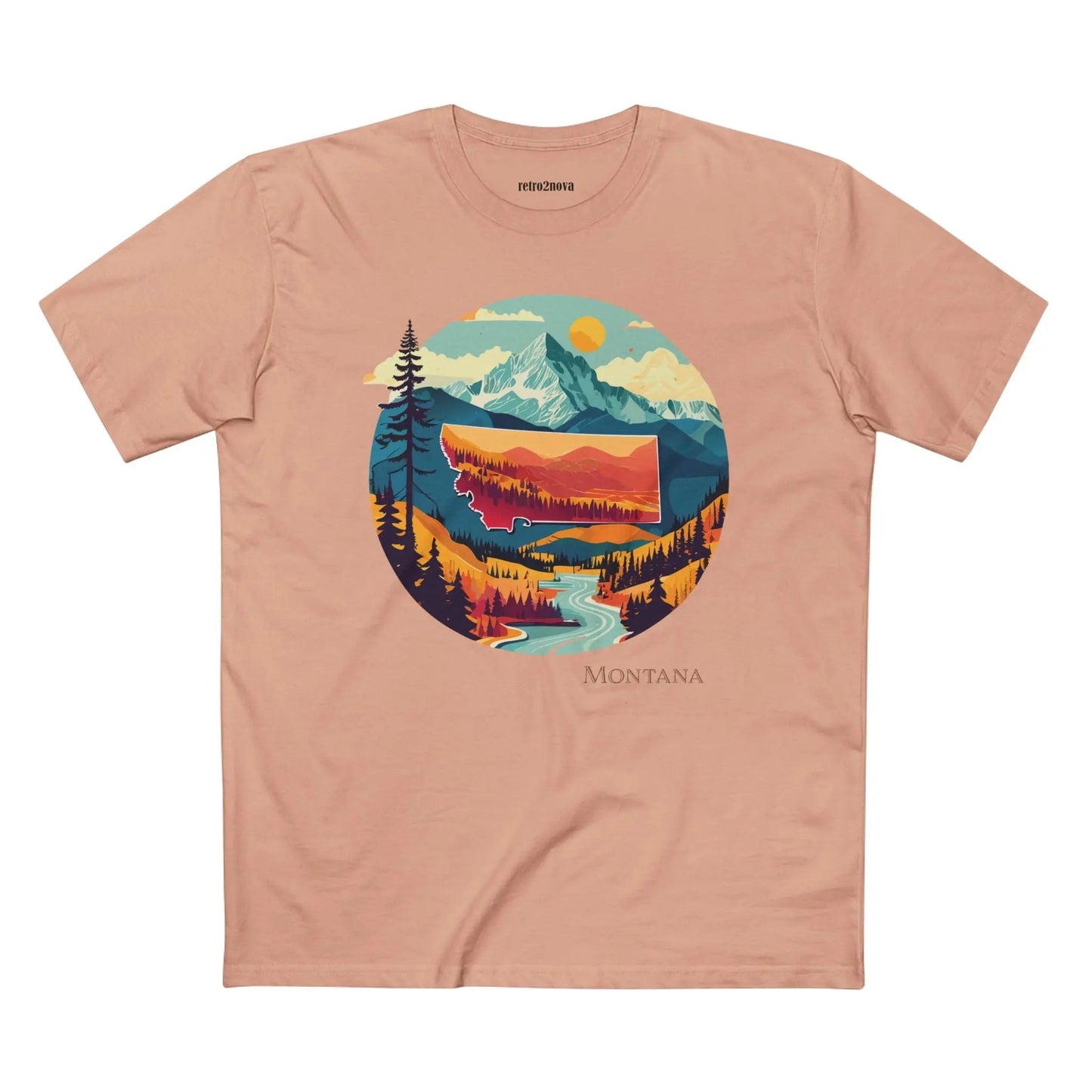 Montana State Shirt Unisex Premium Cotton Tee With Original Art Design Retro2Nova
