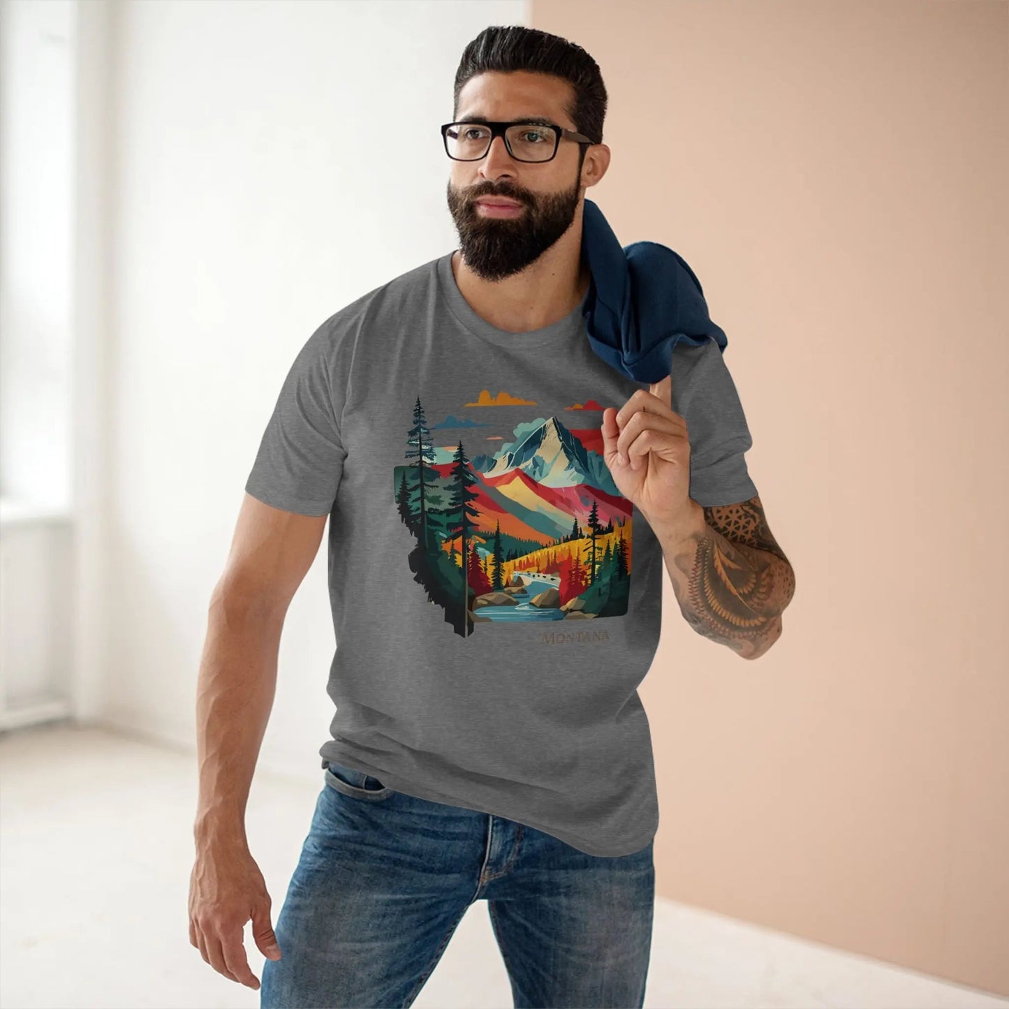 Montana US State Shirt Unisex Premium Cotton Tee With Original Art Design Retro2Nova