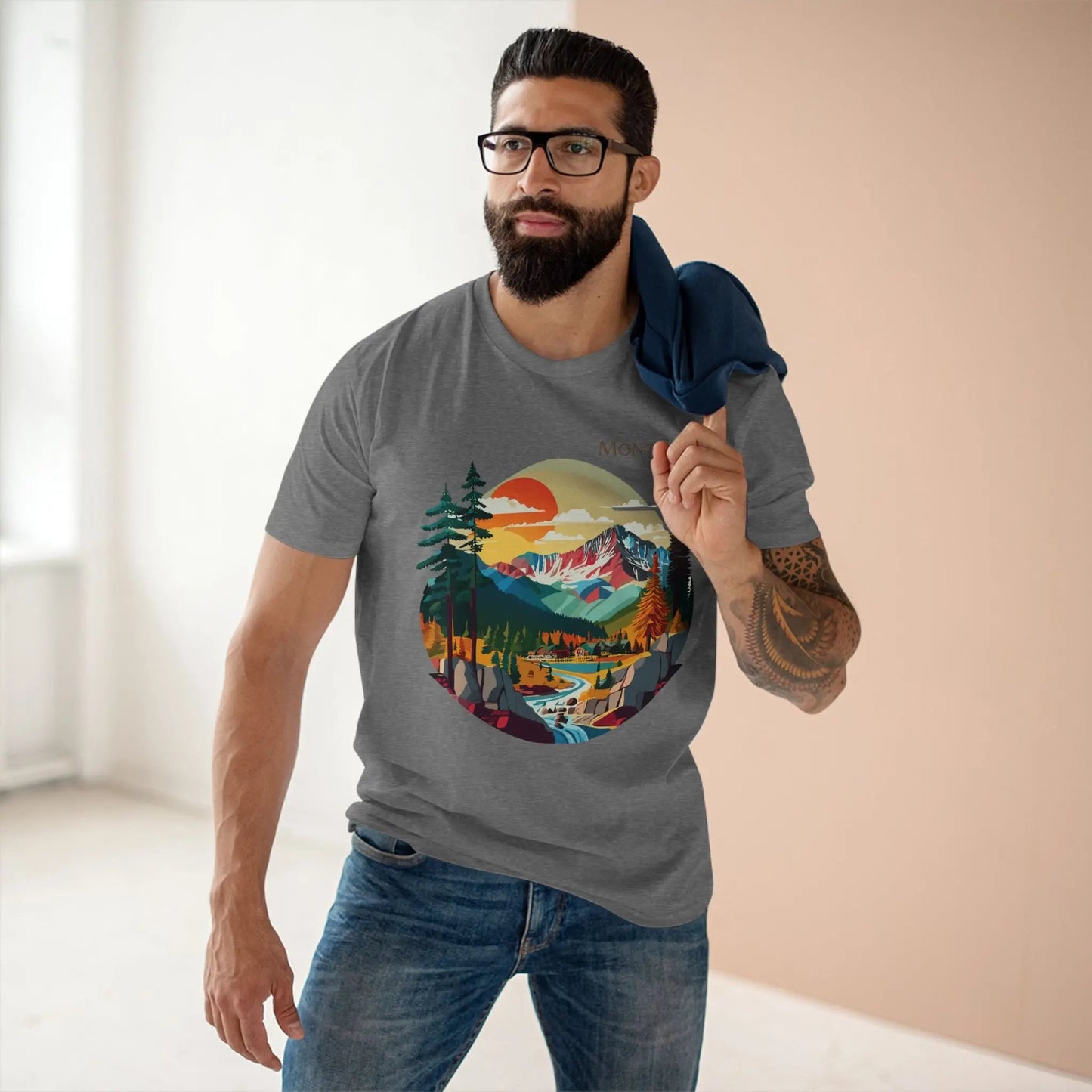 US State Shirts Montana Premium Cotton Tee Retro2Nova Original Art Design Collection Unisex