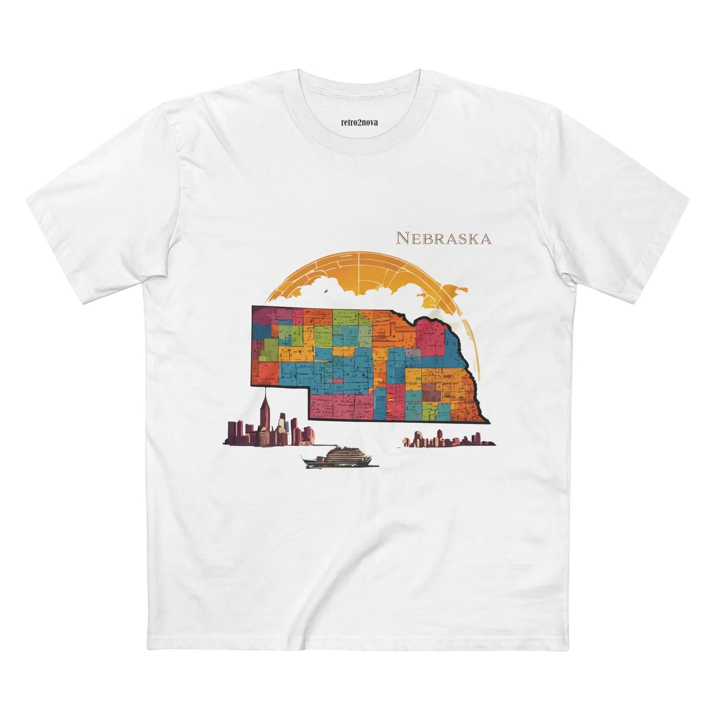 Nebraska State Shirt Unisex Premium Cotton Tee With Original Art Design By Retro2Nova