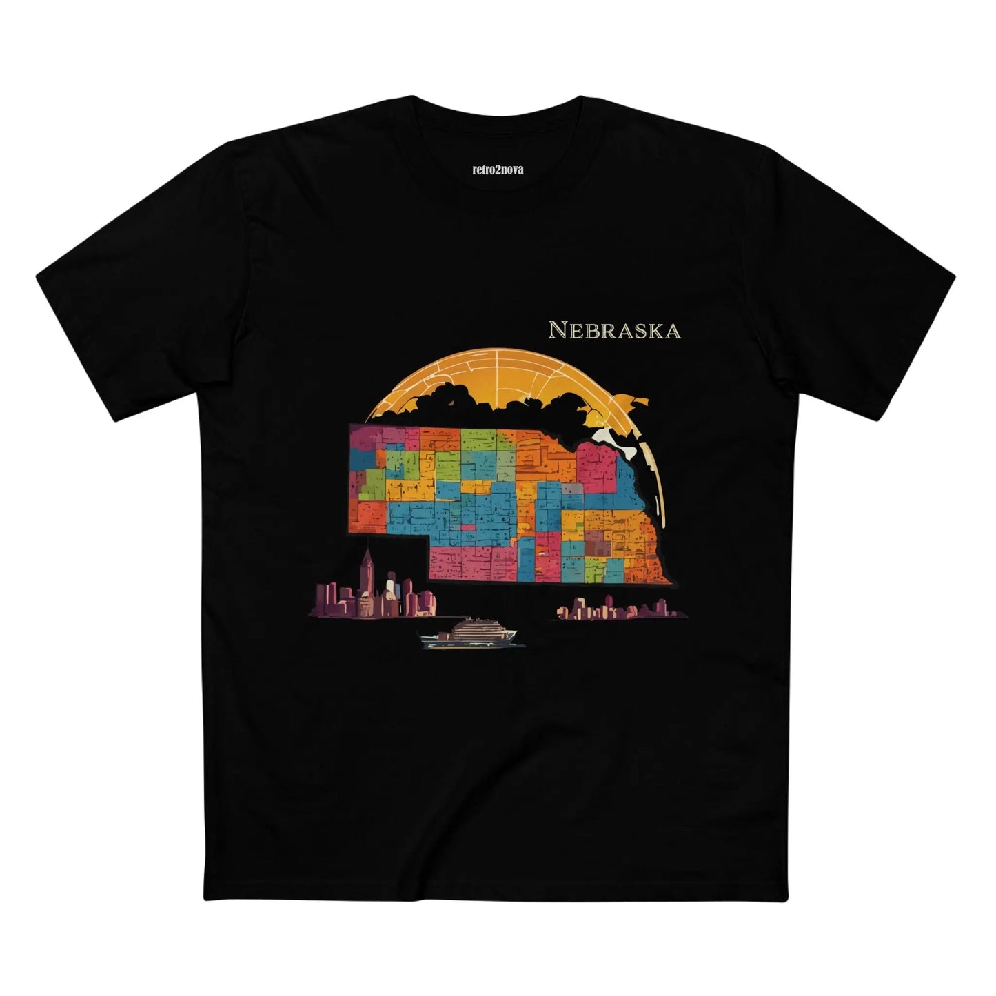 Nebraska State Shirt Unisex Premium Cotton Tee With Original Art Design By Retro2Nova