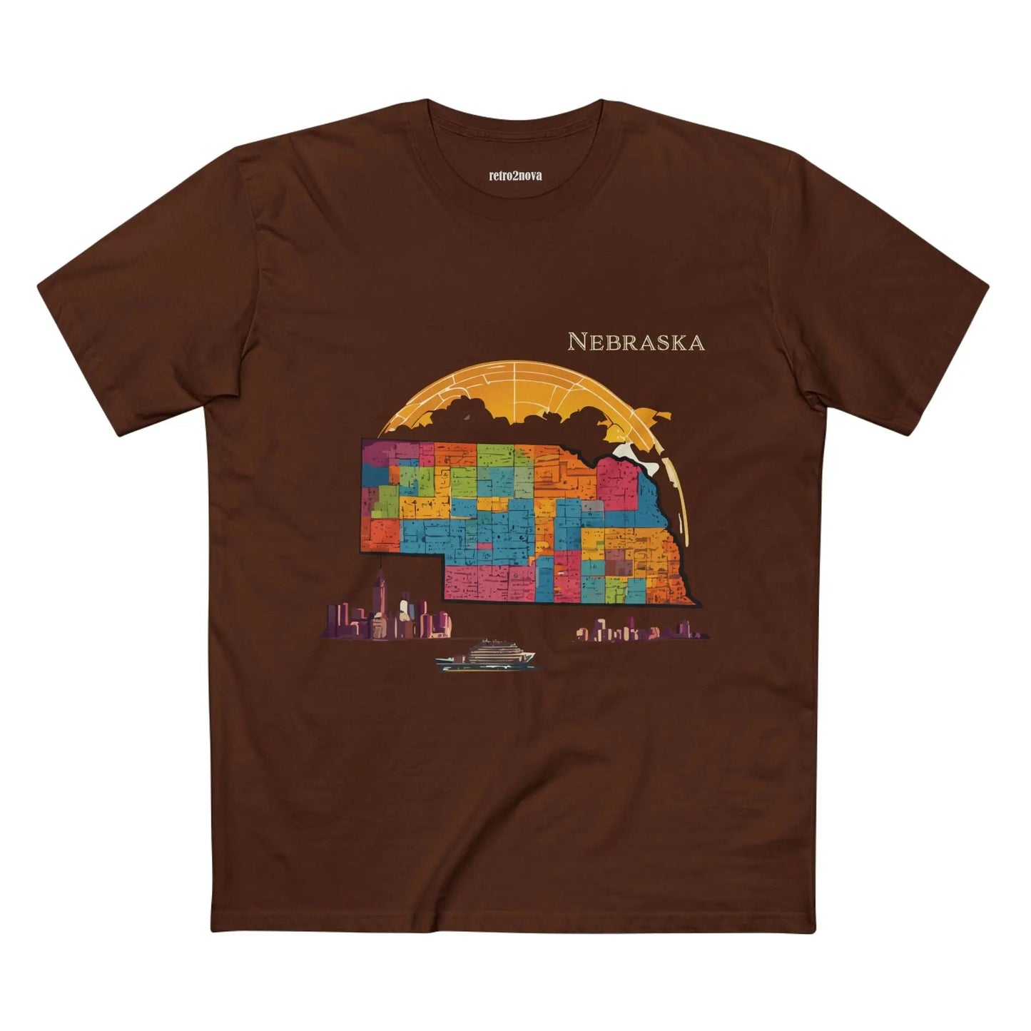 Nebraska State Shirt Unisex Premium Cotton Tee With Original Art Design By Retro2Nova