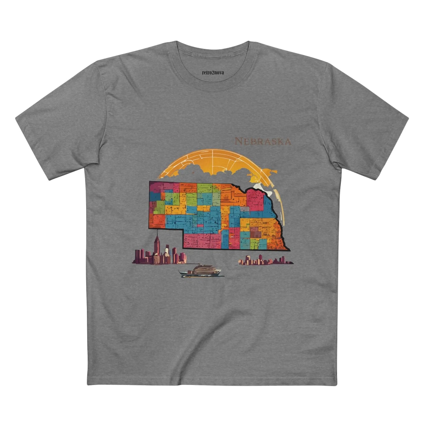 Nebraska State Shirt Unisex Premium Cotton Tee With Original Art Design By Retro2Nova