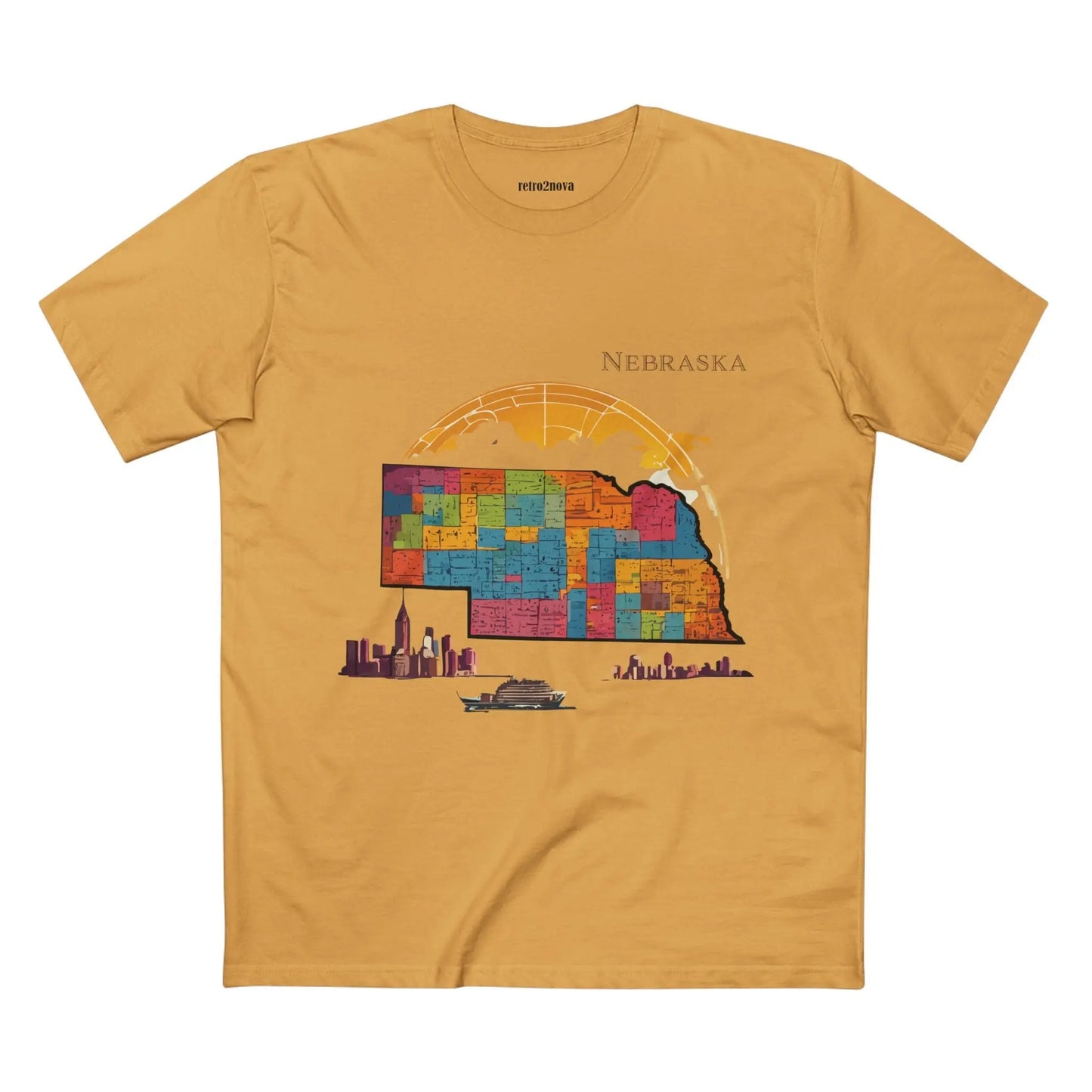 Nebraska State Shirt Unisex Premium Cotton Tee With Original Art Design By Retro2Nova