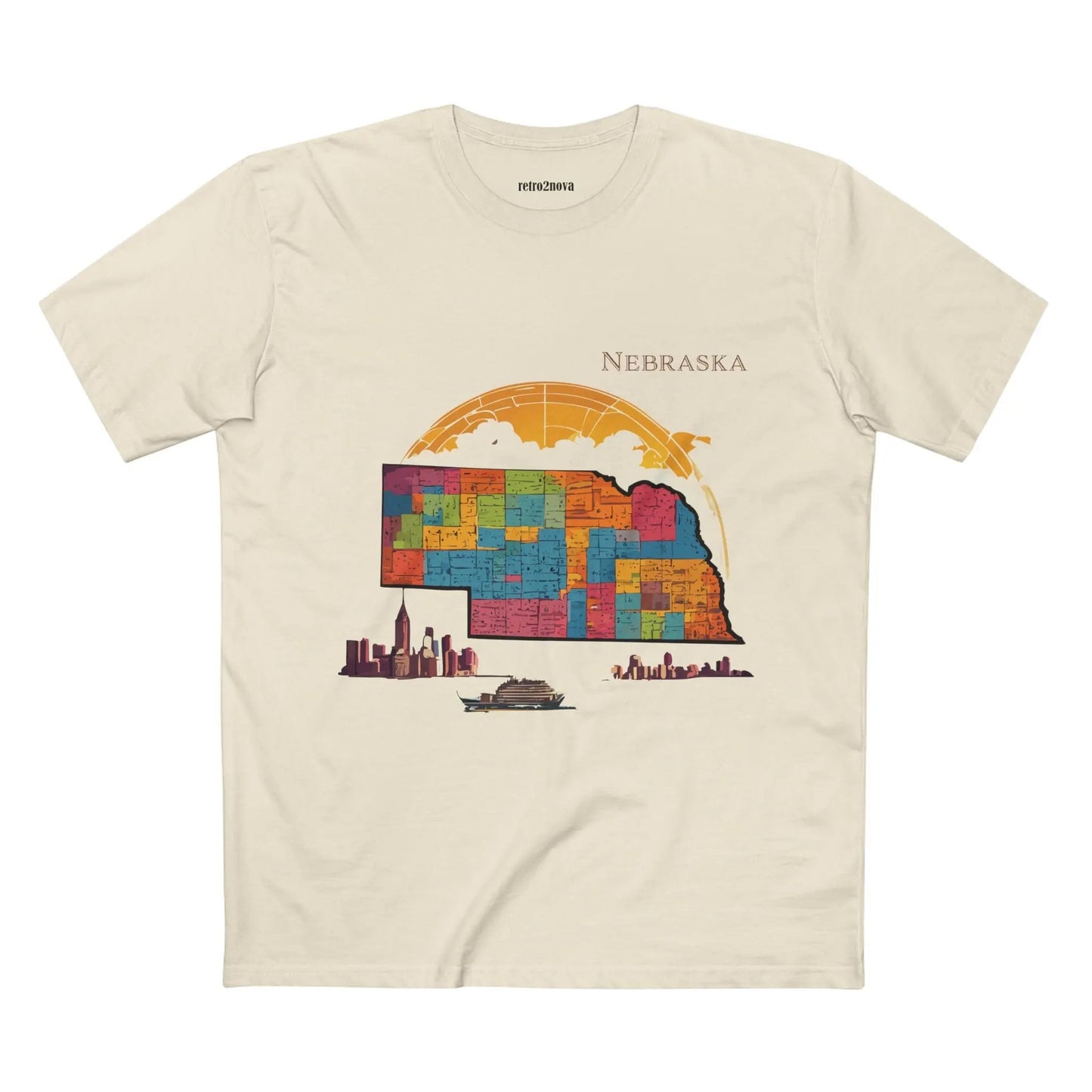 Nebraska State Shirt Unisex Premium Cotton Tee With Original Art Design By Retro2Nova