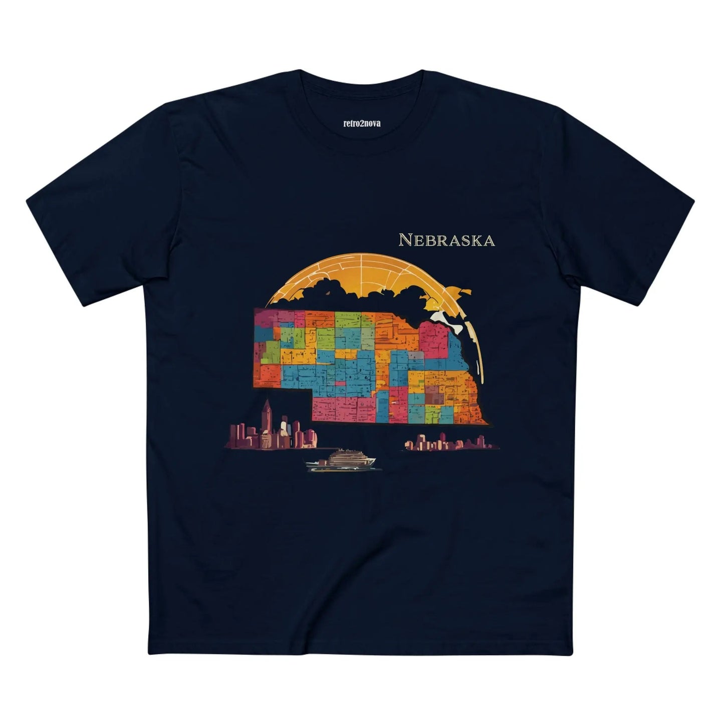 Nebraska State Shirt Unisex Premium Cotton Tee With Original Art Design By Retro2Nova
