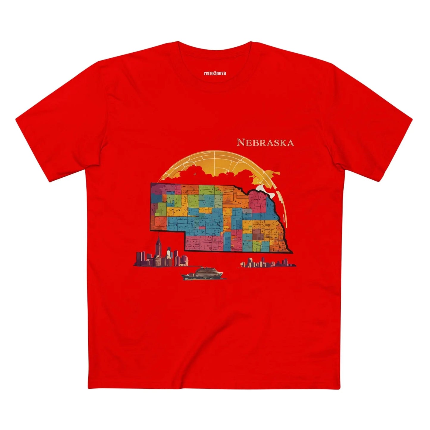 Nebraska State Shirt Unisex Premium Cotton Tee With Original Art Design By Retro2Nova