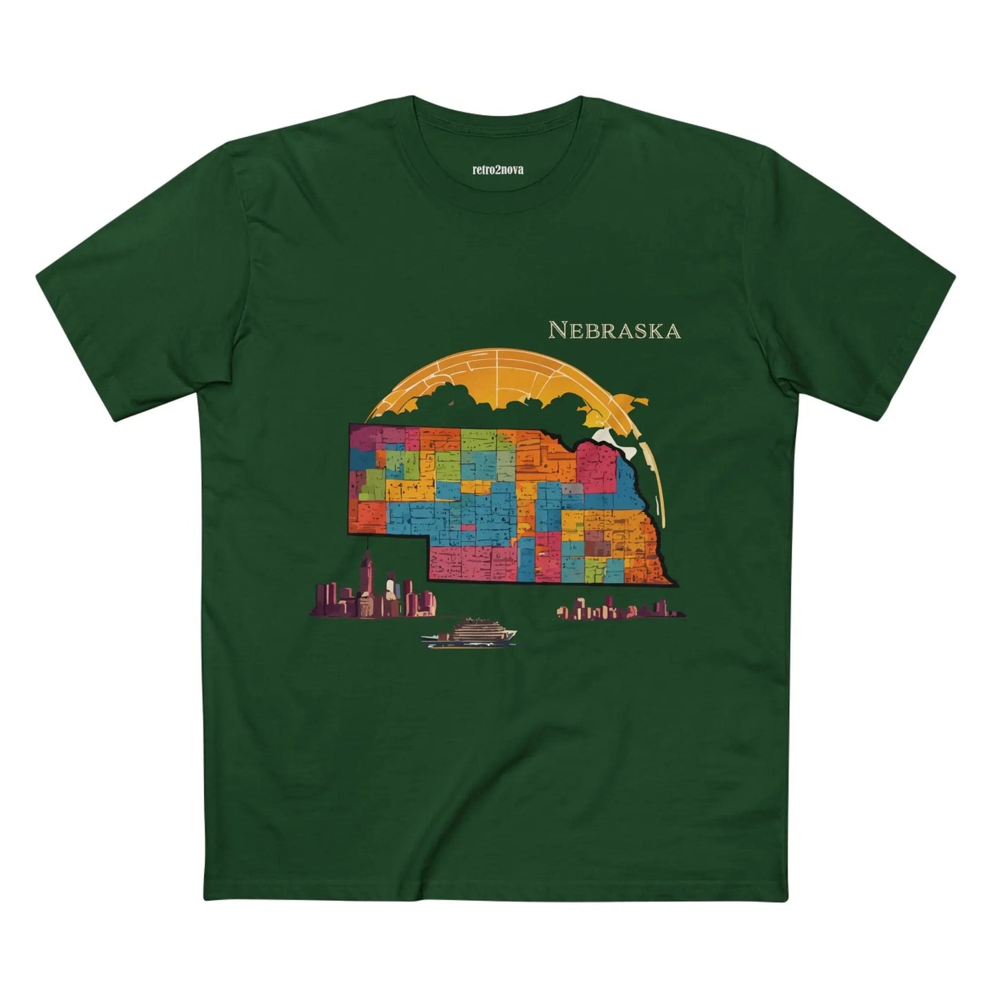 Nebraska State Shirt Unisex Premium Cotton Tee With Original Art Design By Retro2Nova