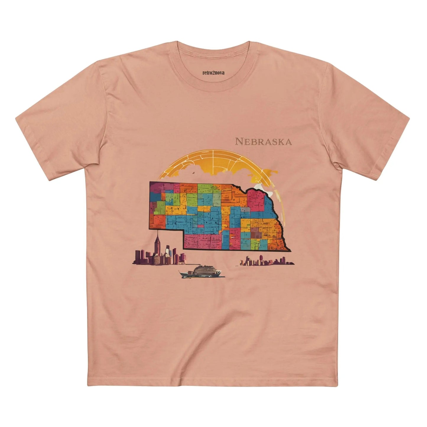 Nebraska State Shirt Unisex Premium Cotton Tee With Original Art Design By Retro2Nova