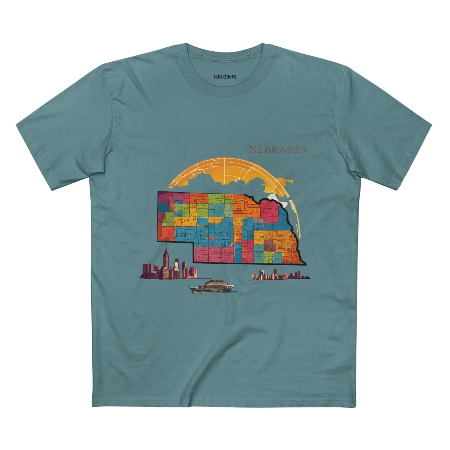 Nebraska State Shirt Unisex Premium Cotton Tee With Original Art Design By Retro2Nova