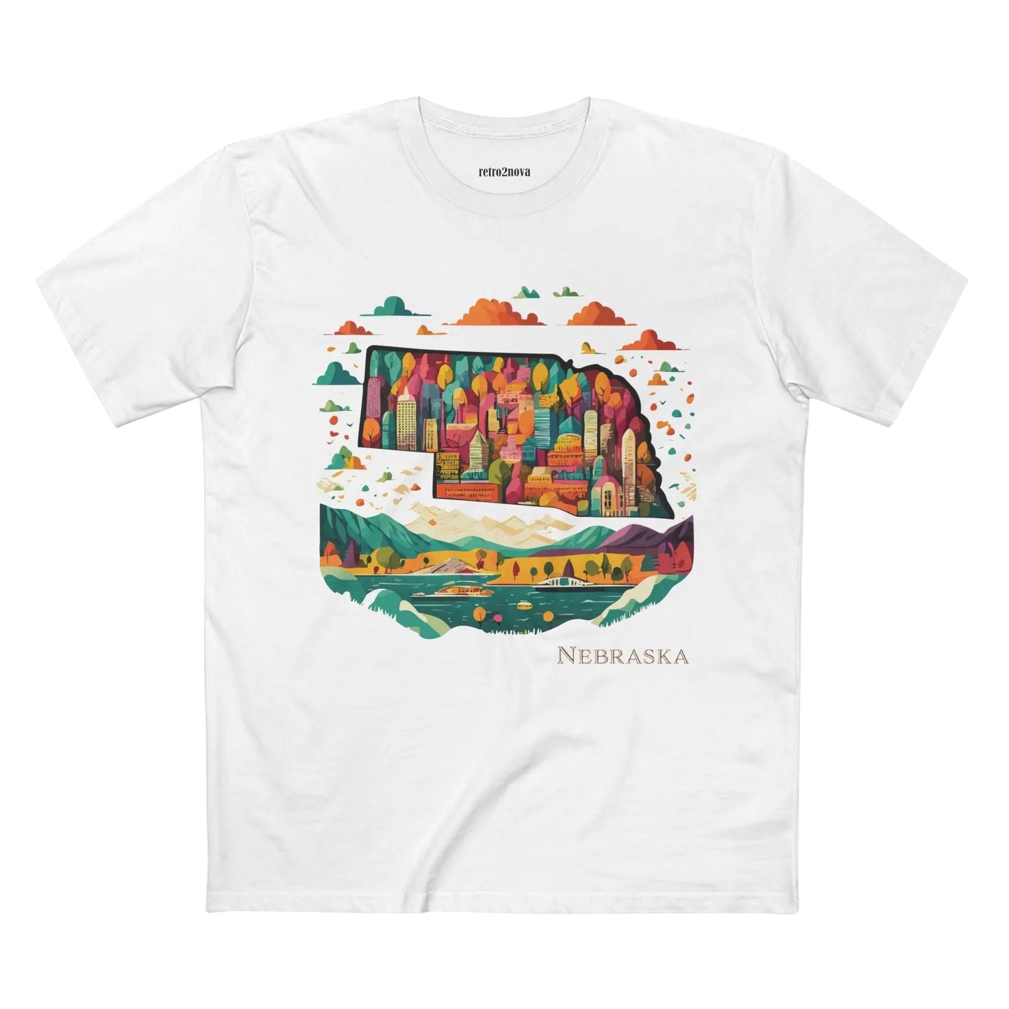 Nebraska State Shirt Unisex Premium Cotton Tee With Original Art Design Retro2Nova