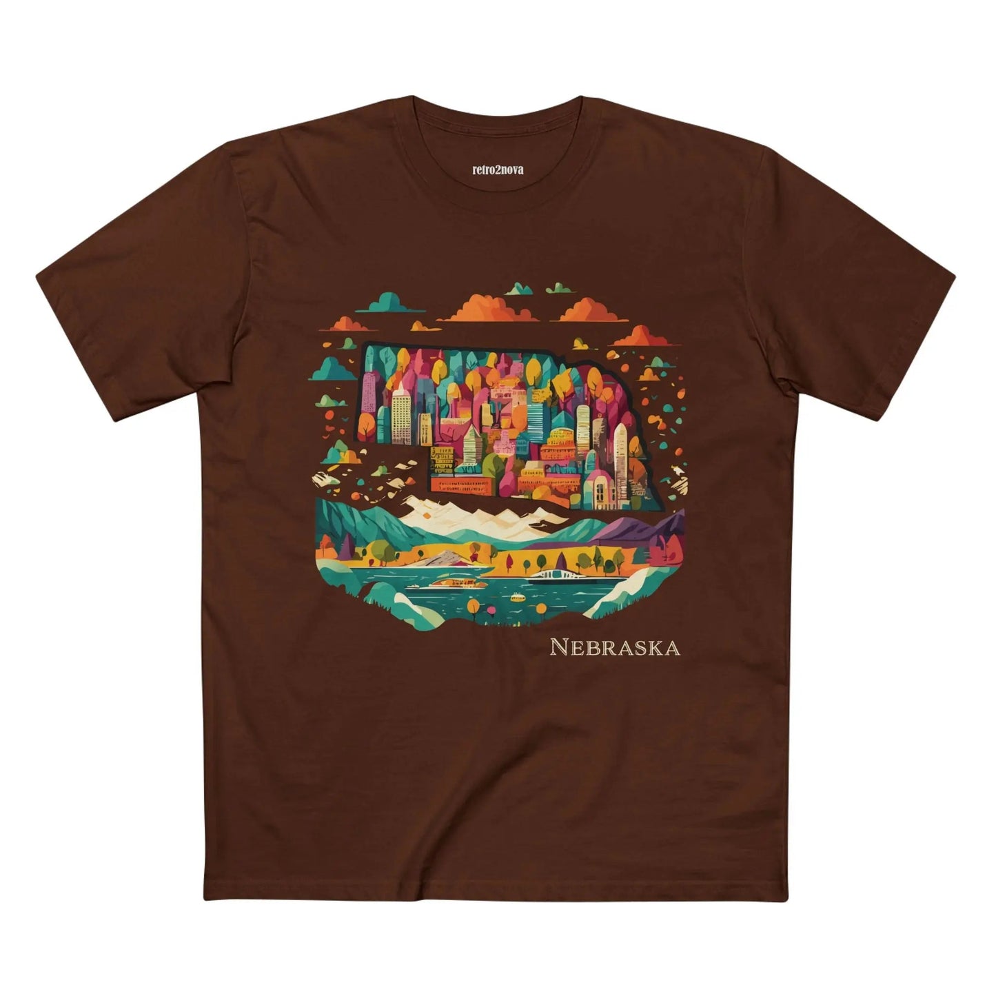 Nebraska State Shirt Unisex Premium Cotton Tee With Original Art Design Retro2Nova